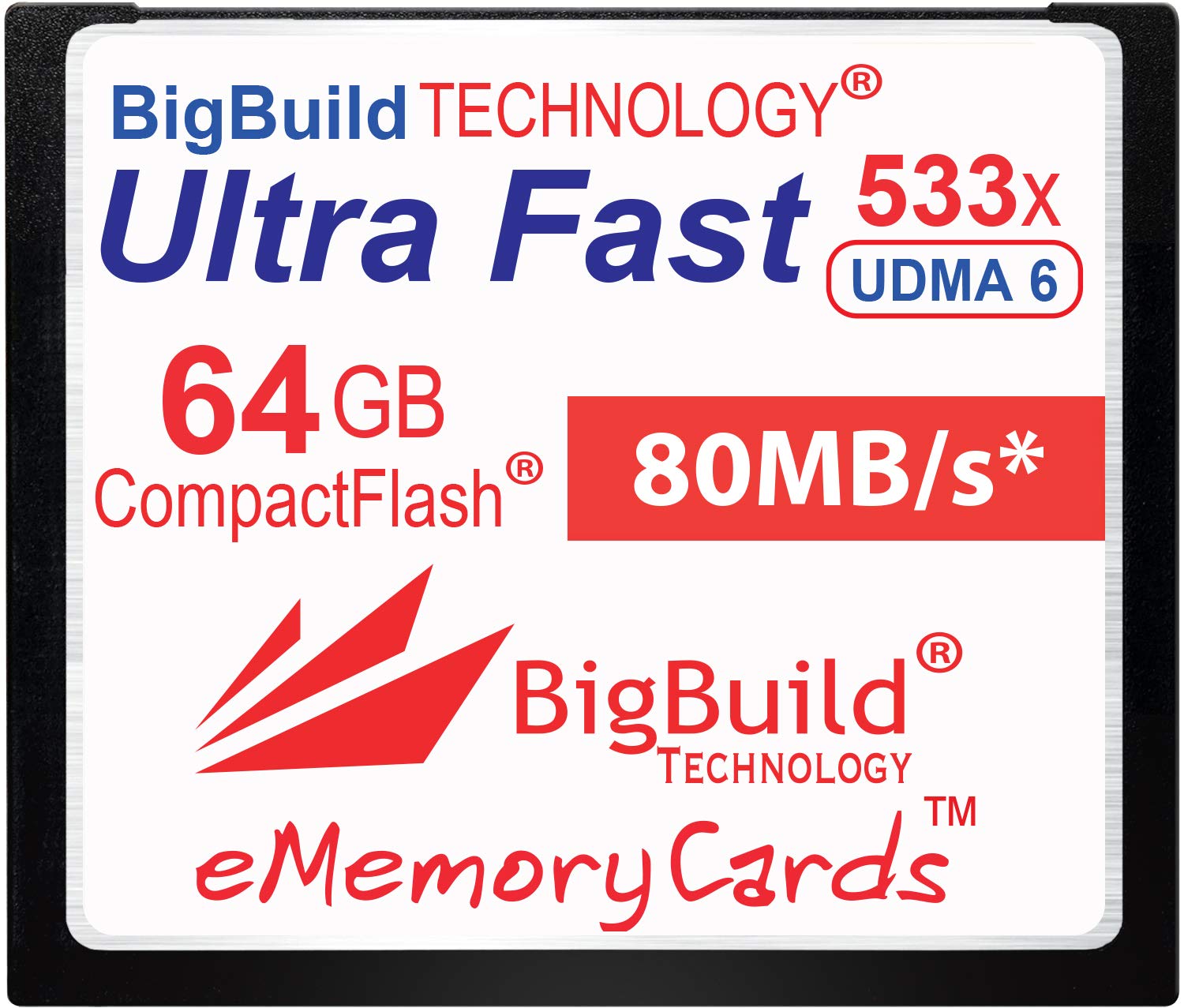 eMemoryCards Scheda CompactFlash 64GB Ultra Fast 80MB/s