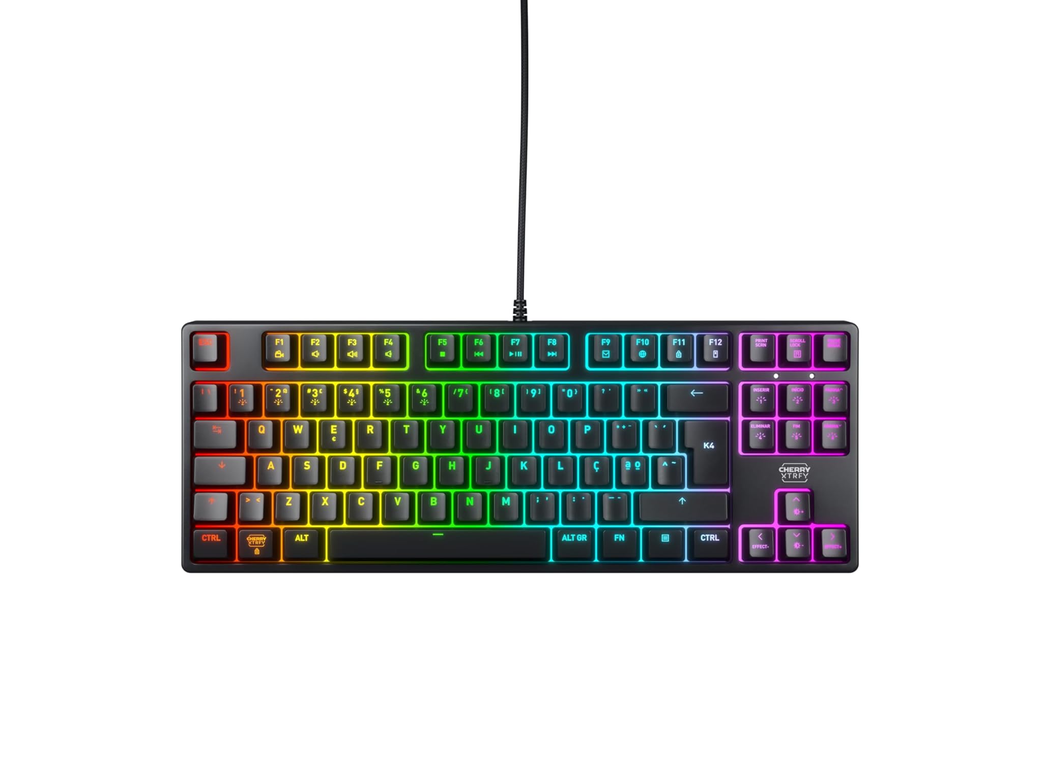 Cherry XTRFY K4V2 TKL - Tastiera Gaming Cablata RGB Nera