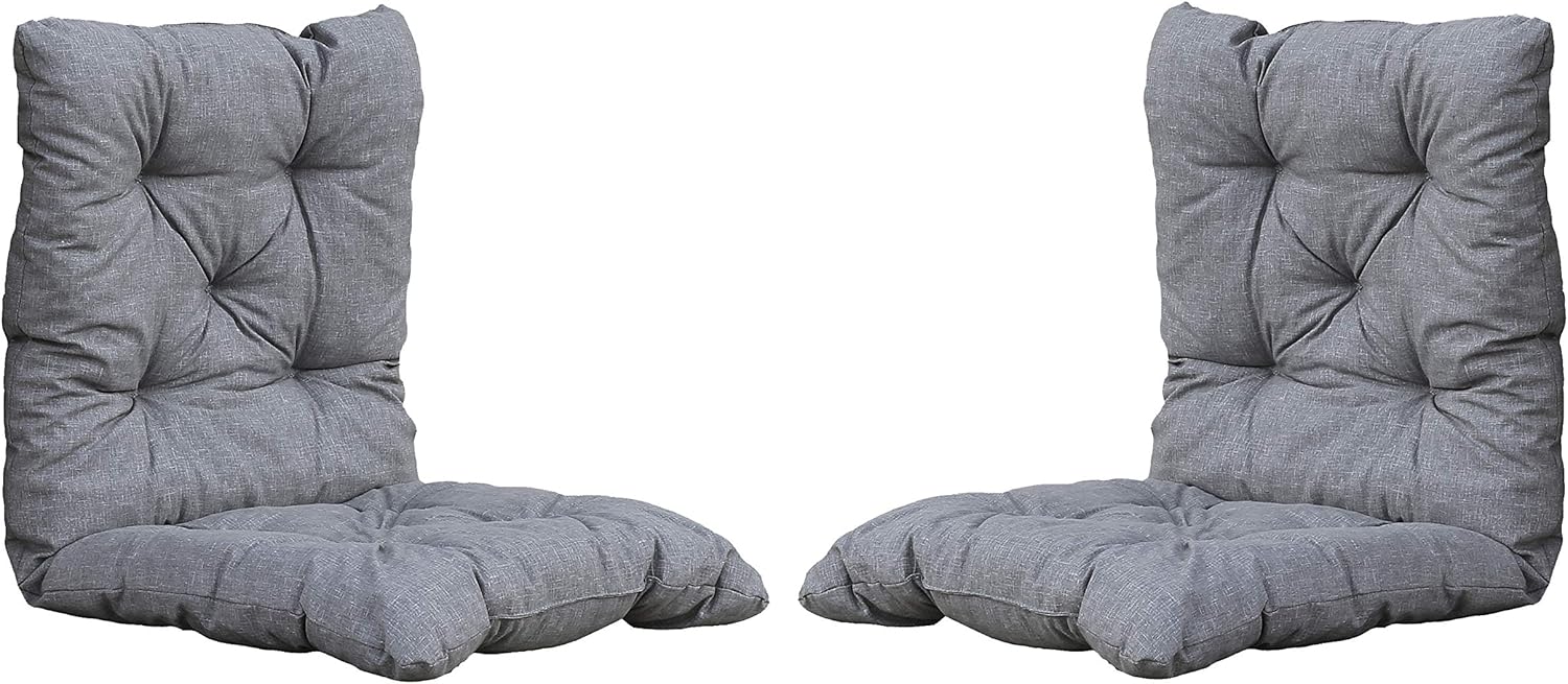 Ambientehome Set di 2 cuscini per sedia, 98 x 50 x 8 cm, grigio chiaro - immagine 1