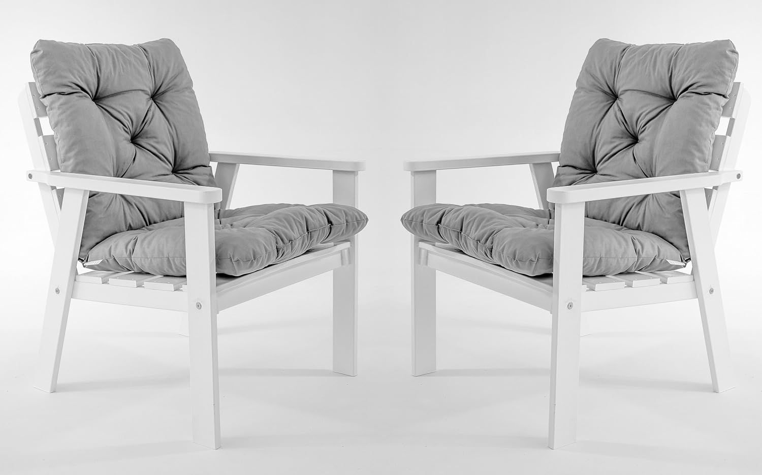 Ambientehome Set di 2 cuscini per sedia, 98 x 50 x 8 cm, grigio chiaro - immagine 3