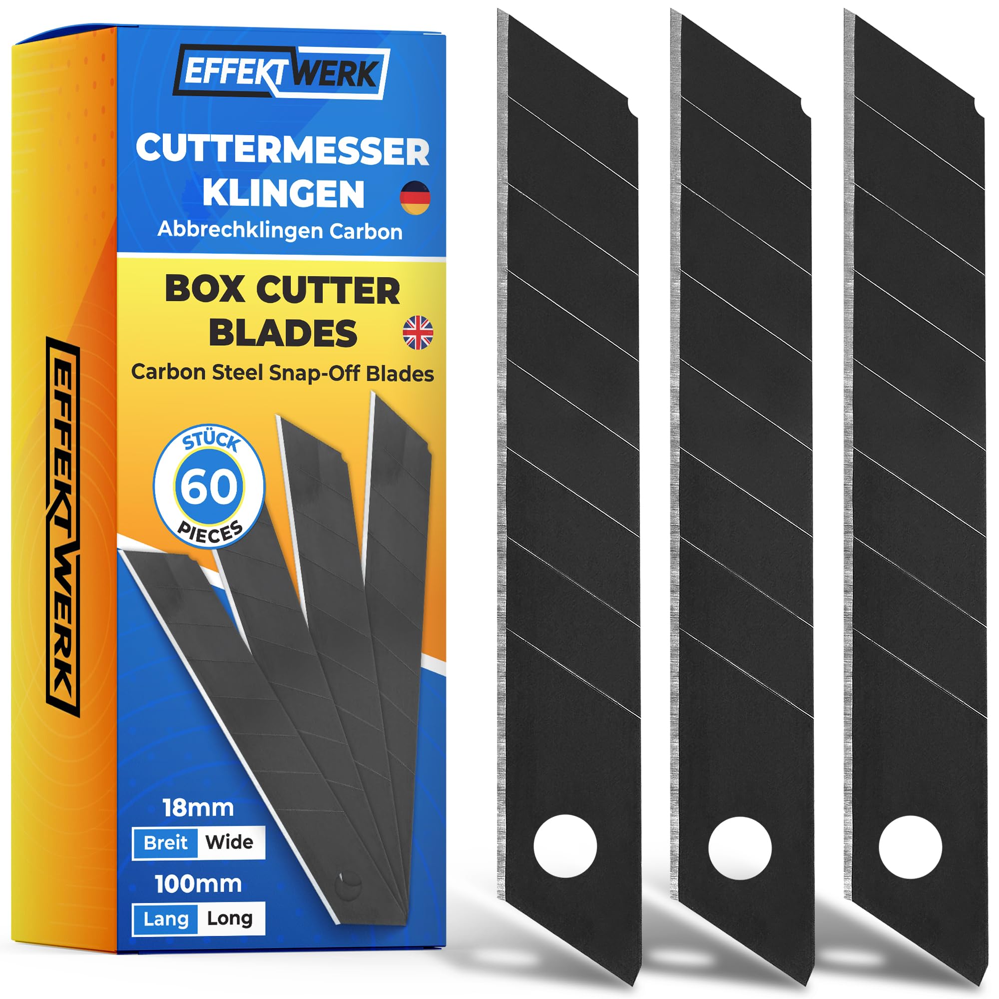 Effektwerk Set Lame Taglierino 18mm (60 pezzi), Nero
