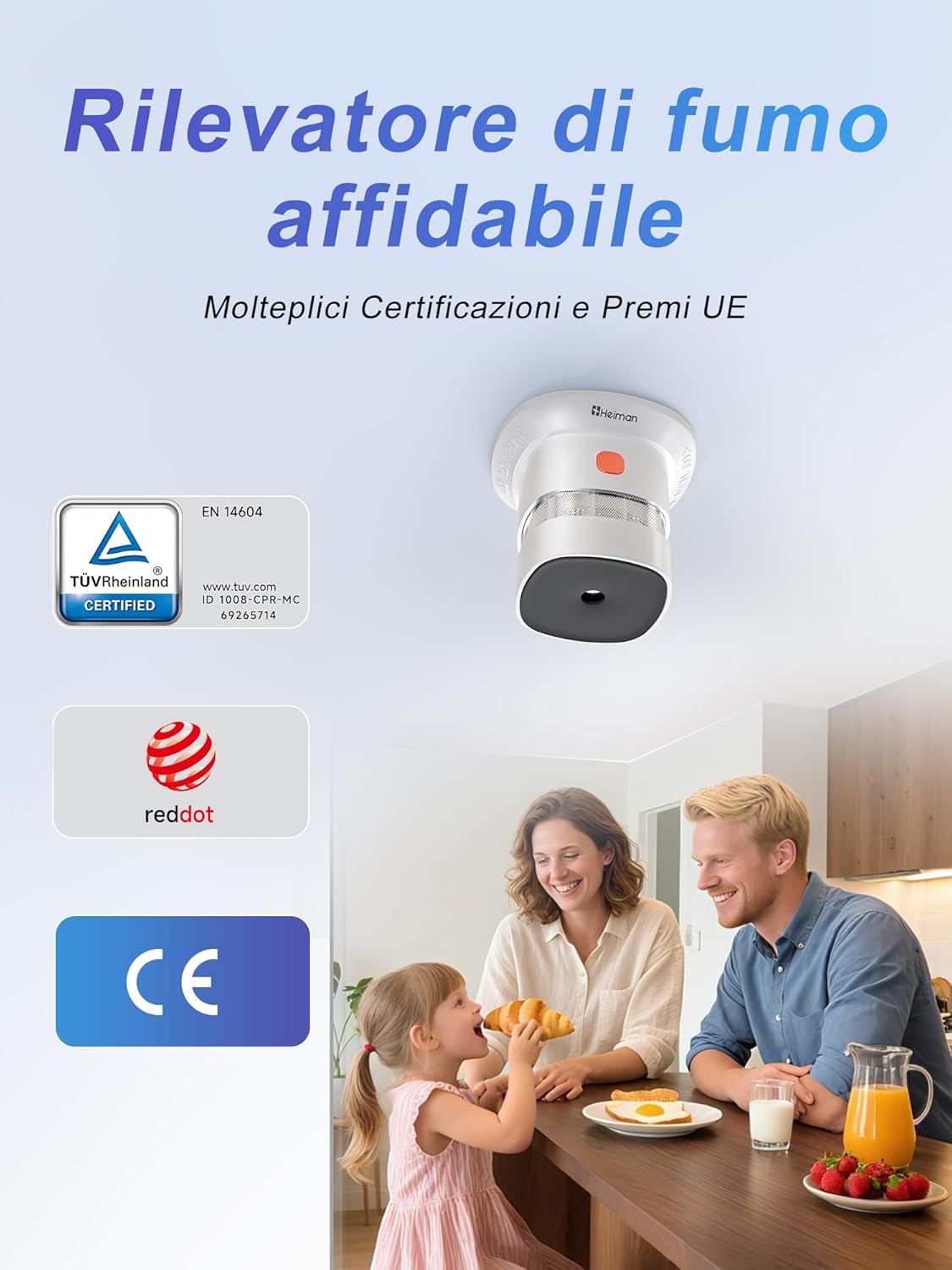 Heiman Mini Rilevatore di Fumo (3 PCS) - immagine 3