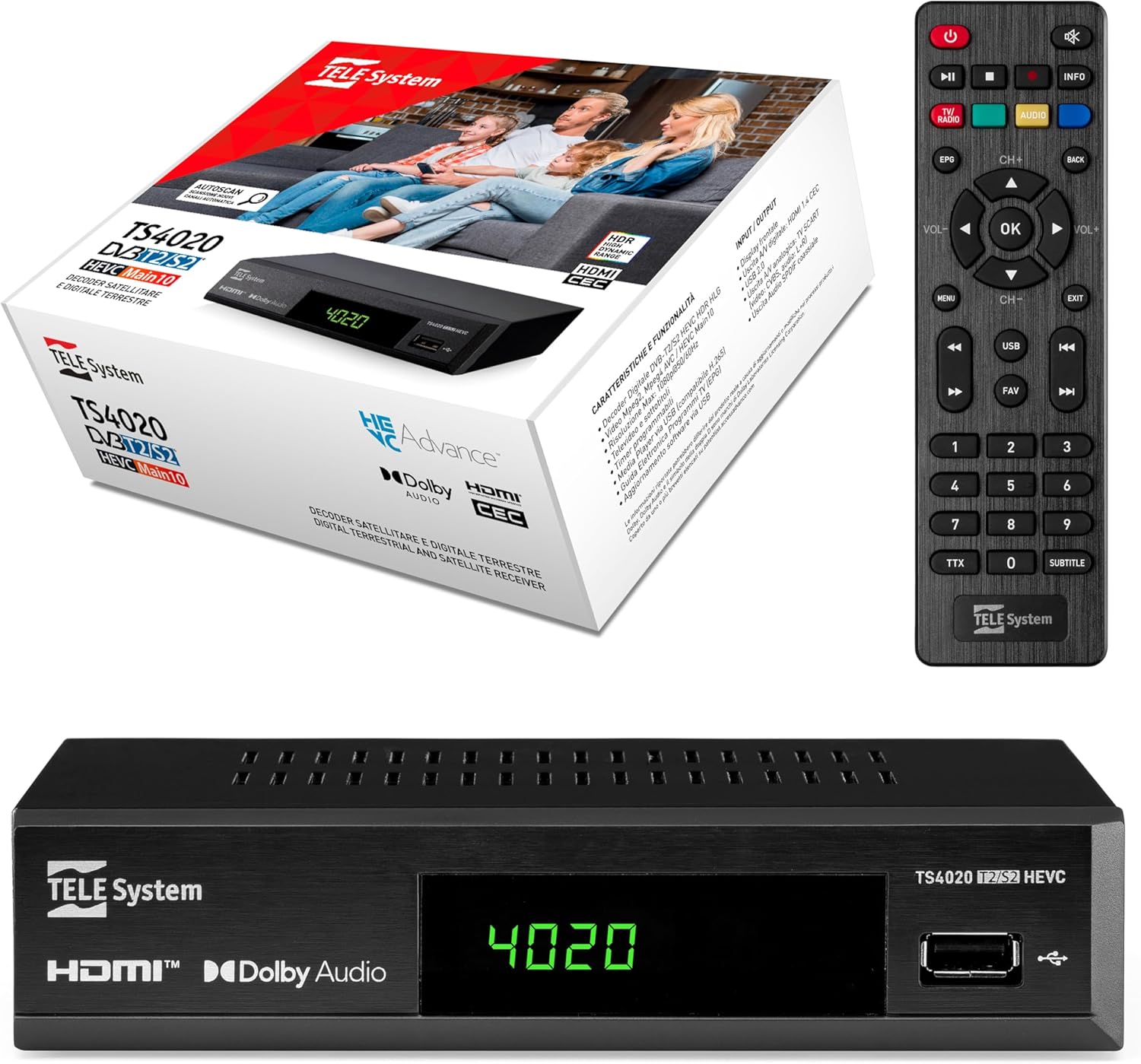 Tele System Decoder TS4020 Doppio Tuner HEVC HD - immagine 5