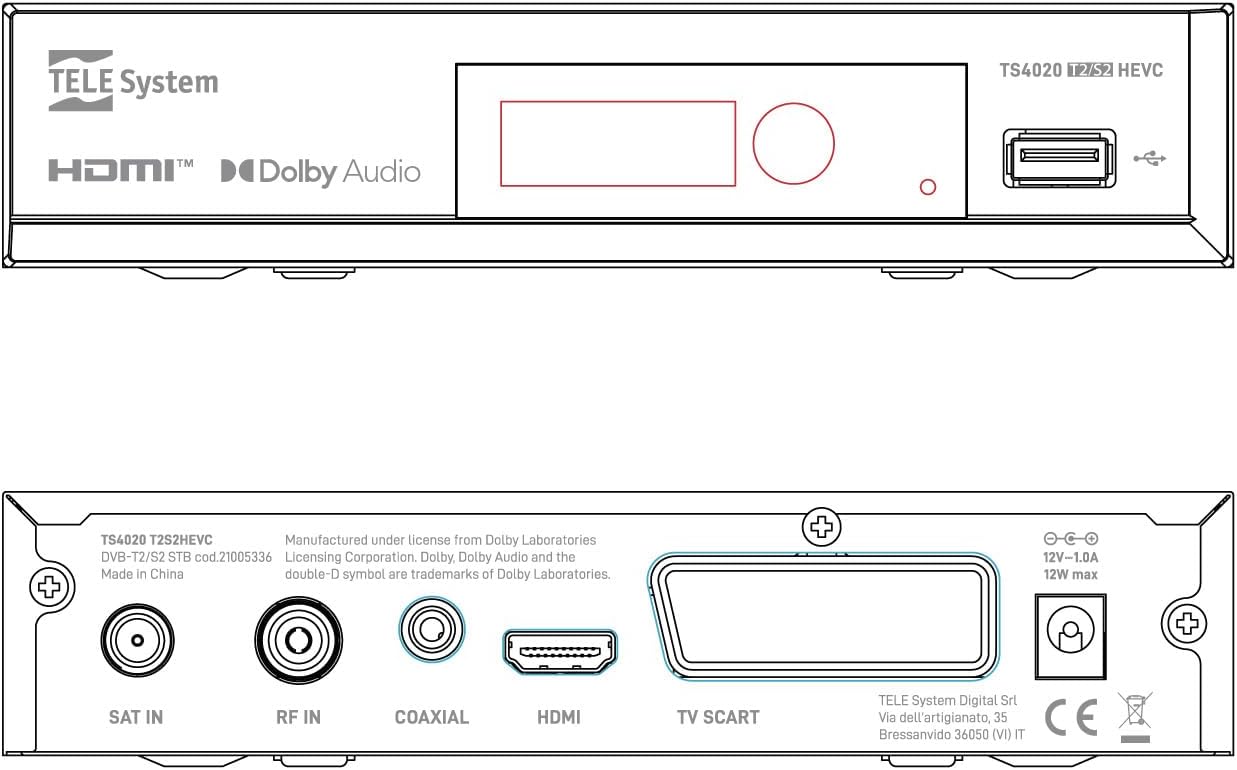 Tele System Decoder TS4020 Doppio Tuner HEVC HD - immagine 8