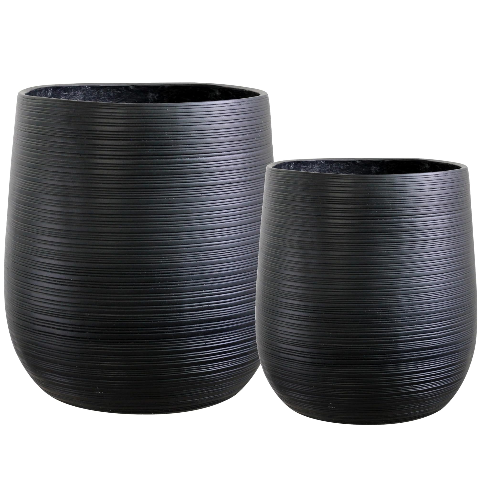 Olly & Rose Vaso per Piante Extra Large con Motivo, Nero