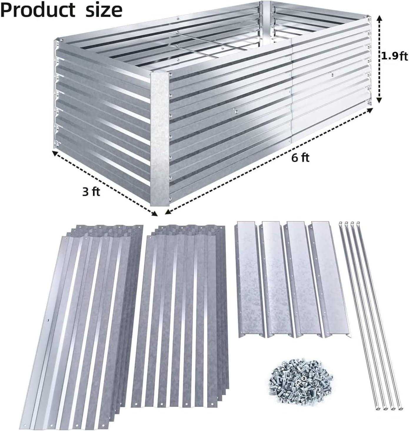 Ohuhu Letto per Orto Rialzato in Metallo 180x90x60 cm - immagine 7