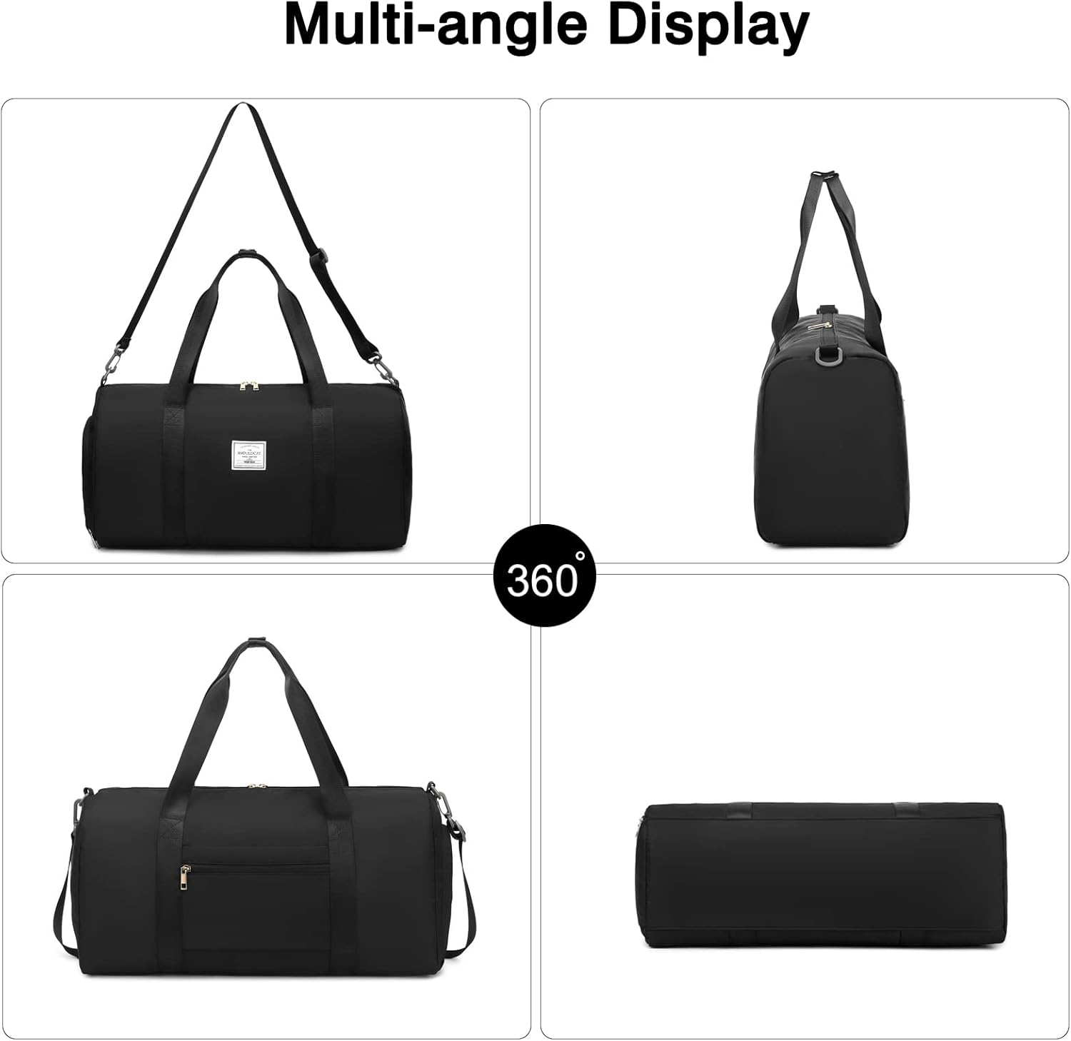 FANDARE Borsone da Viaggio Donna 2 pz/set, Nero - immagine 5