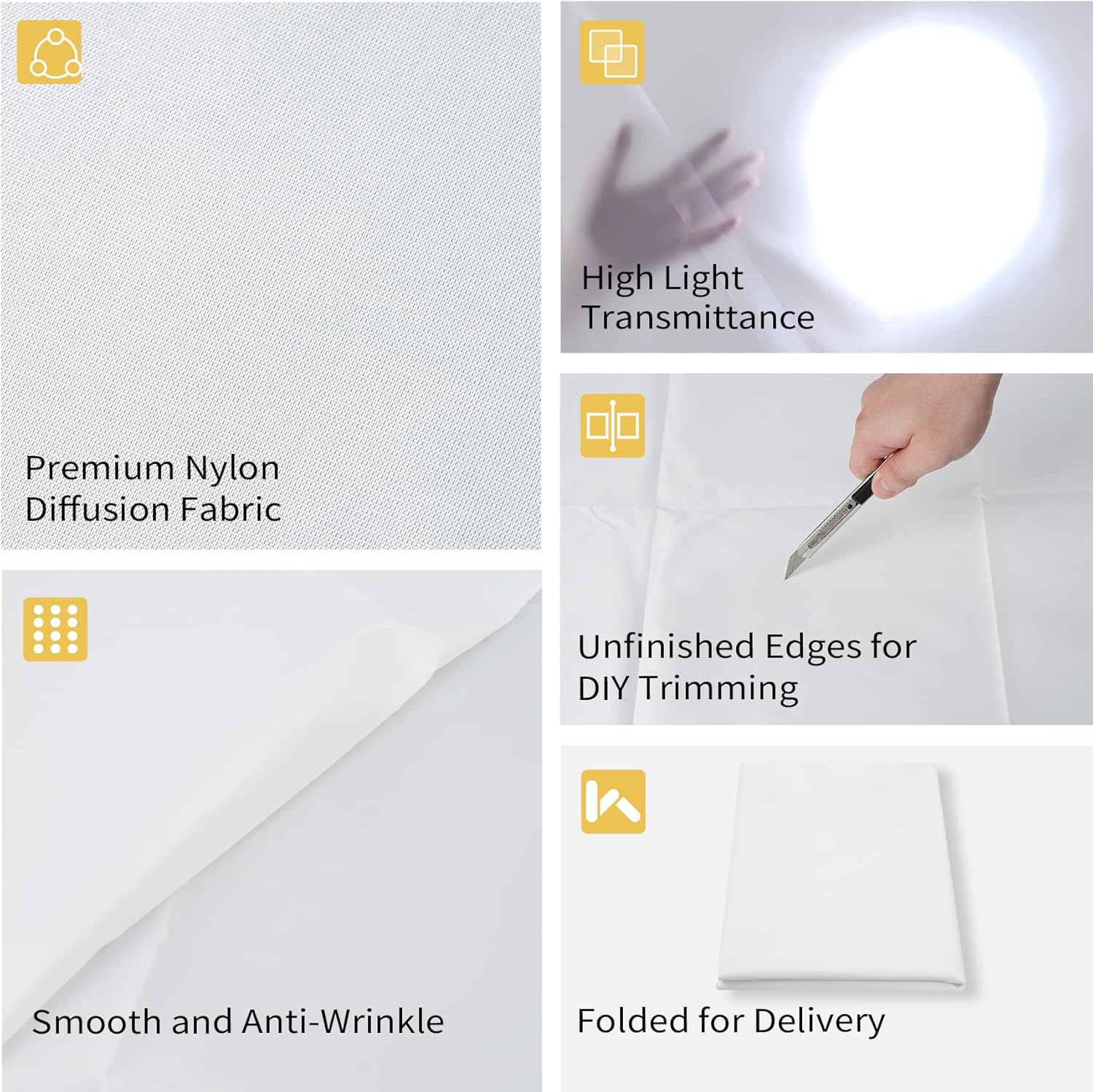 Selens Diffusore in Tessuto Nylon Seta Bianca 4x1,7m - immagine 3