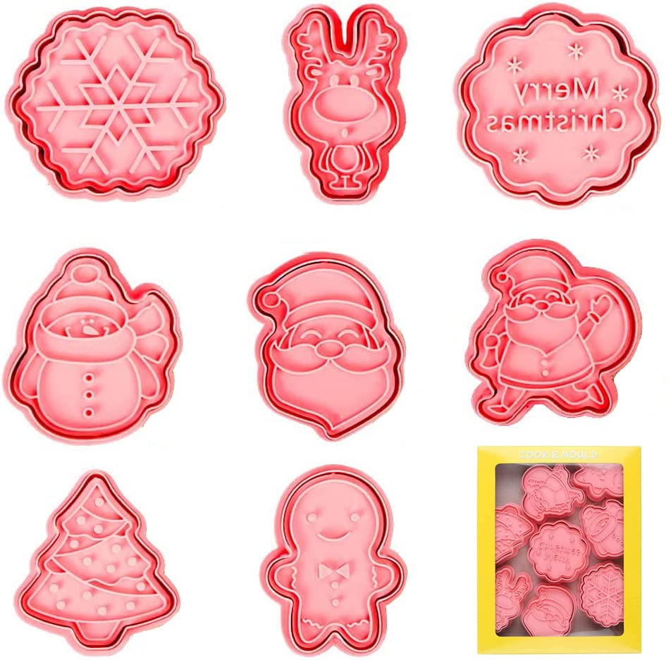 8pcs Formine per Biscotti Natalizi 3D