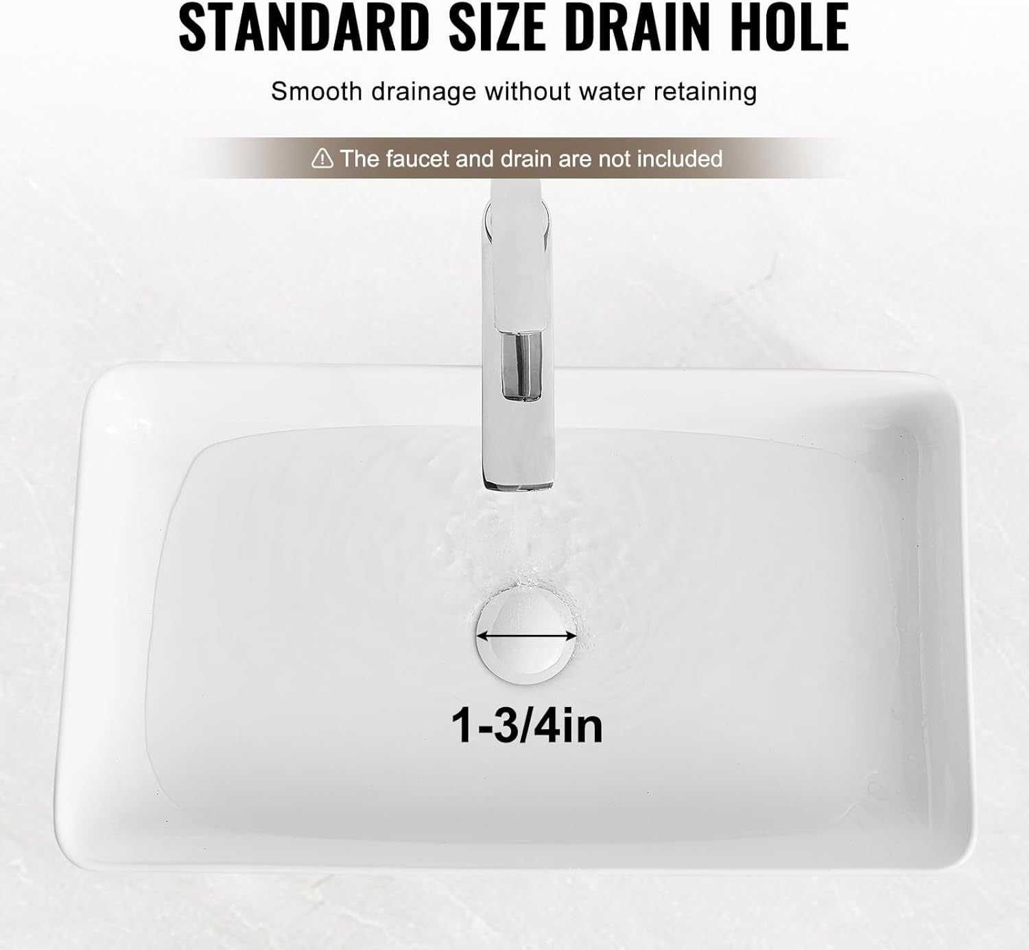 Vevor Lavandino da Appoggio Rettangolare 61x35 cm - immagine 3