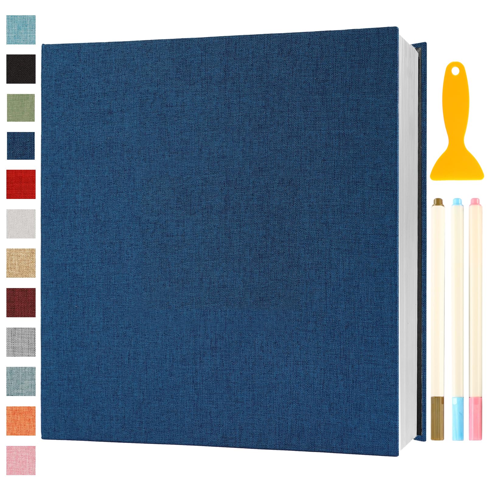 Album Fotografico Autoadesivo 33x32 CM in Lino Blu