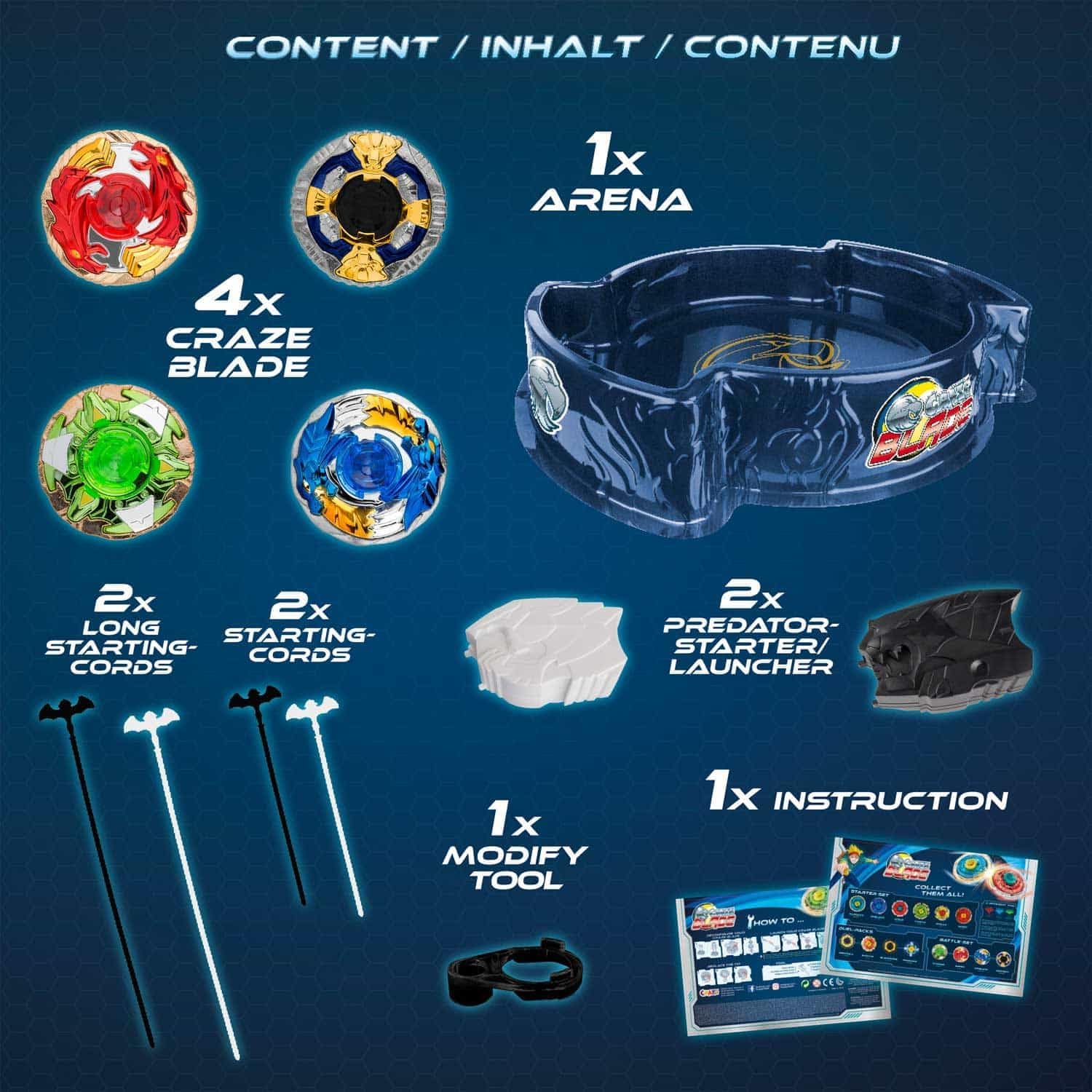 Craze Blade Set Trottole da Combattimento a 4 Lame - immagine 2