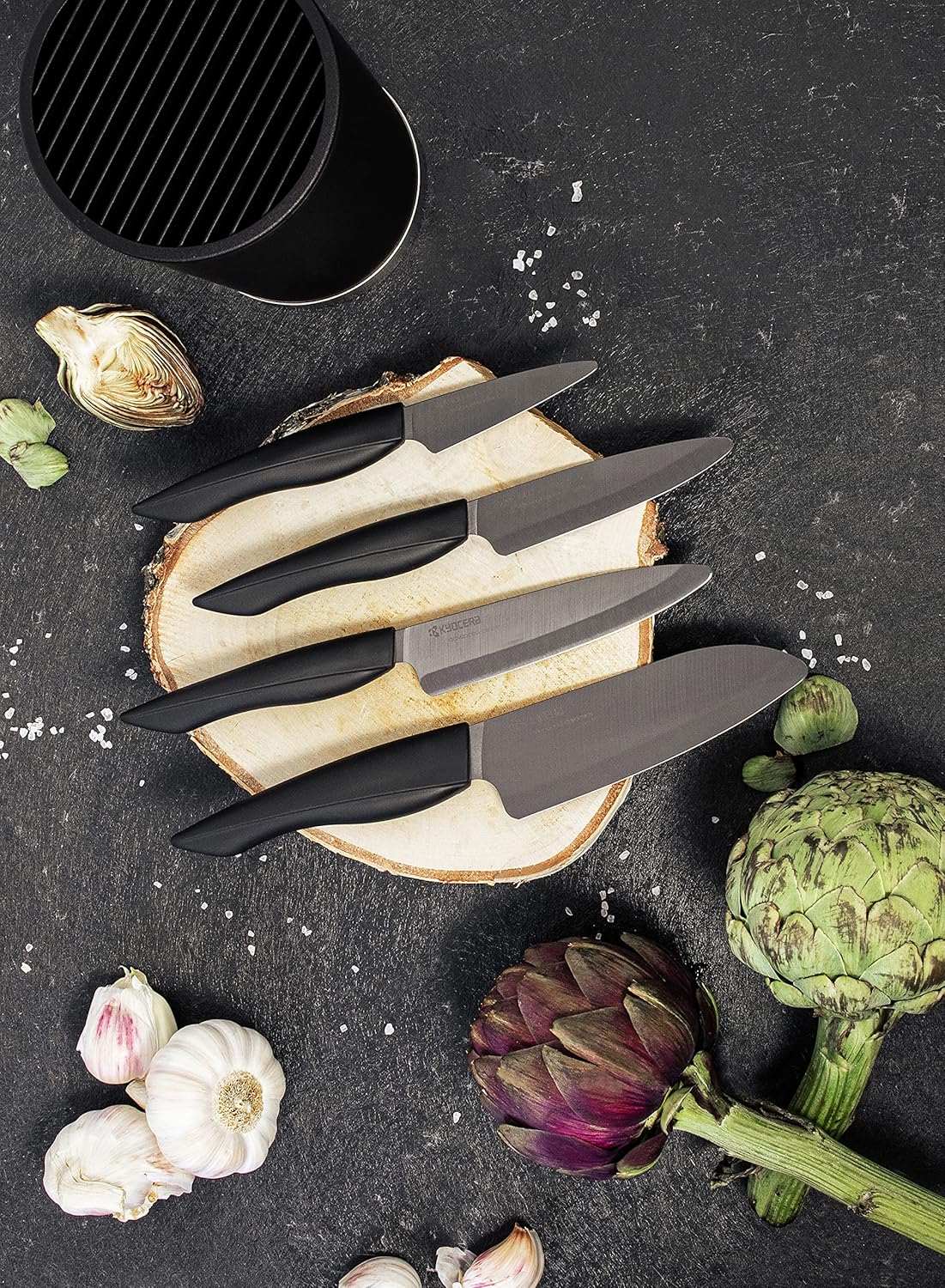 Kyocera Ceramic Knife Set SHIN Black con Blocco - immagine 10