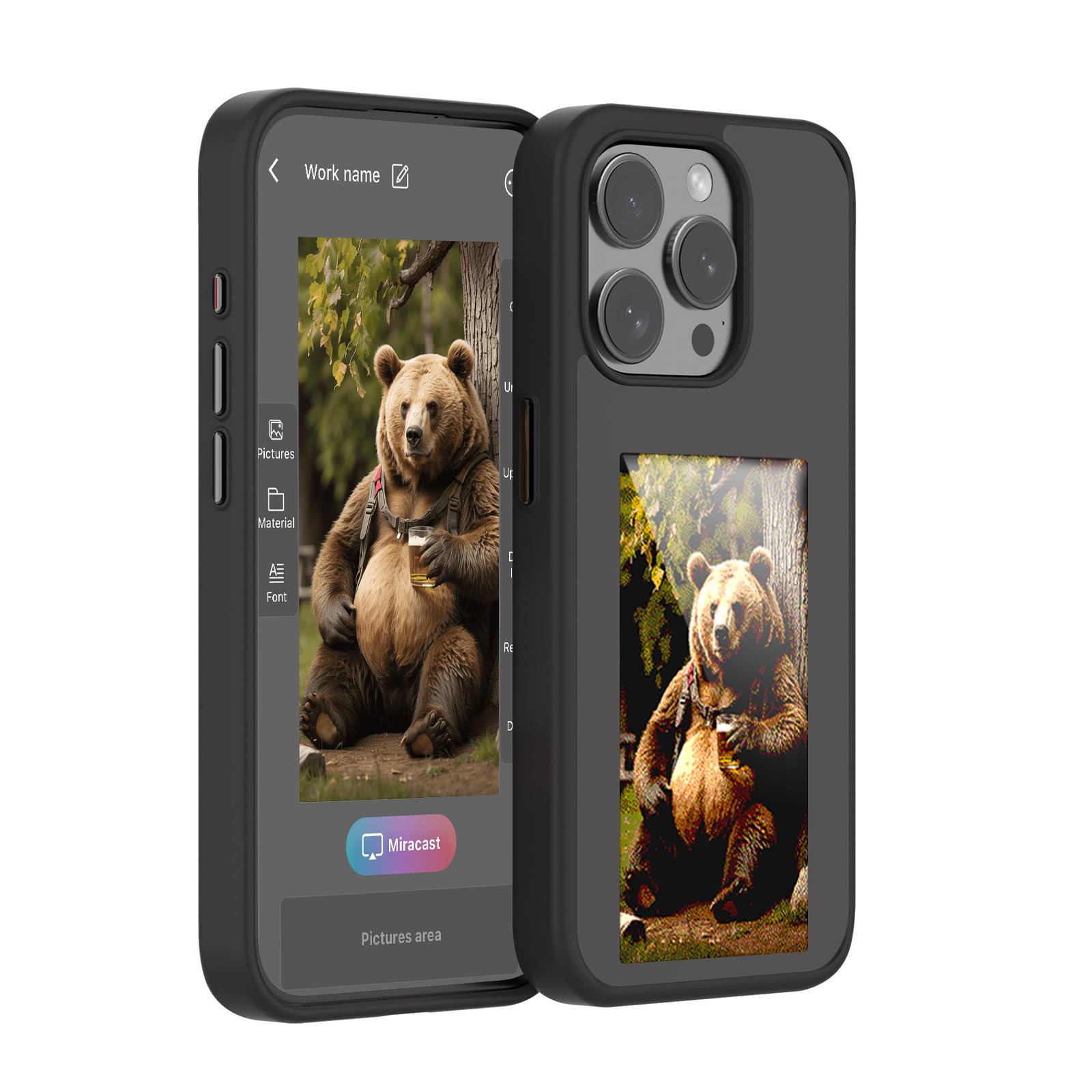 Smart Ink Screen - Custodia TPU per 16 Pro, Nero