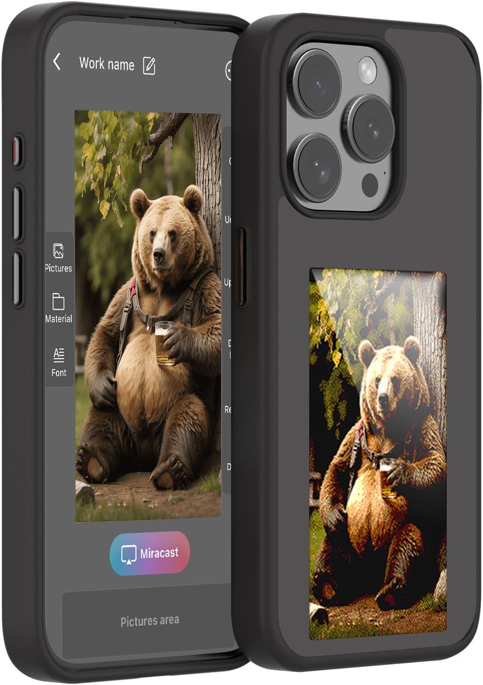 Smart Ink Screen - Custodia TPU per 16 Pro, Nero - immagine 1