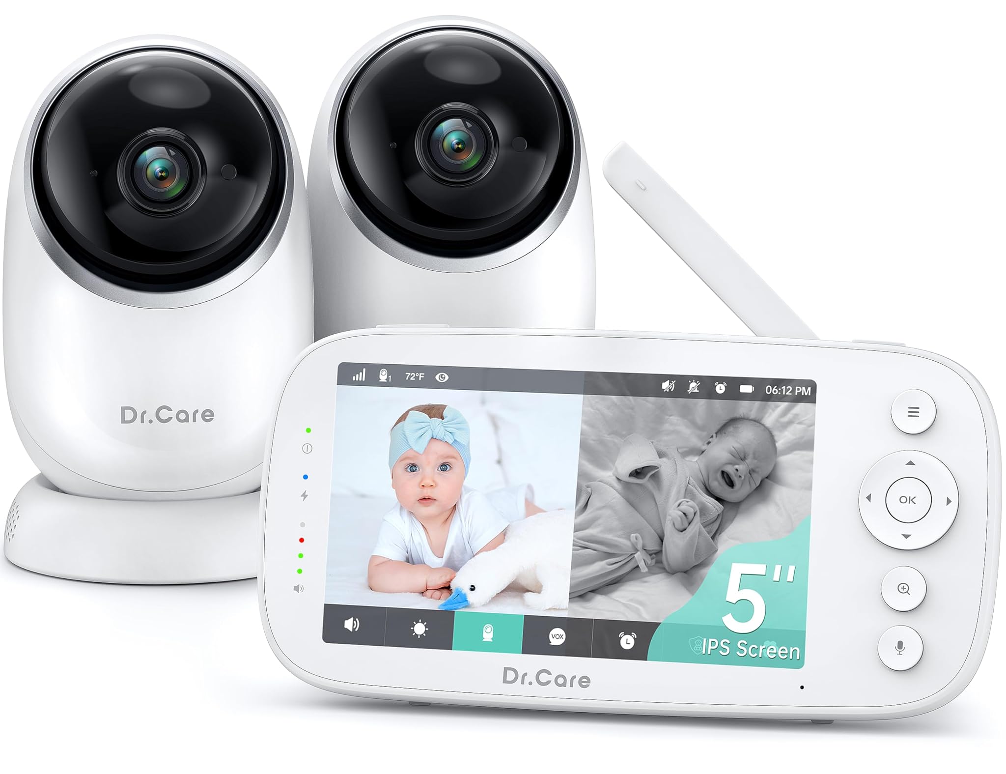 Dr.care Baby Monitor Senza WiFi Schermo 5" HD 1080P