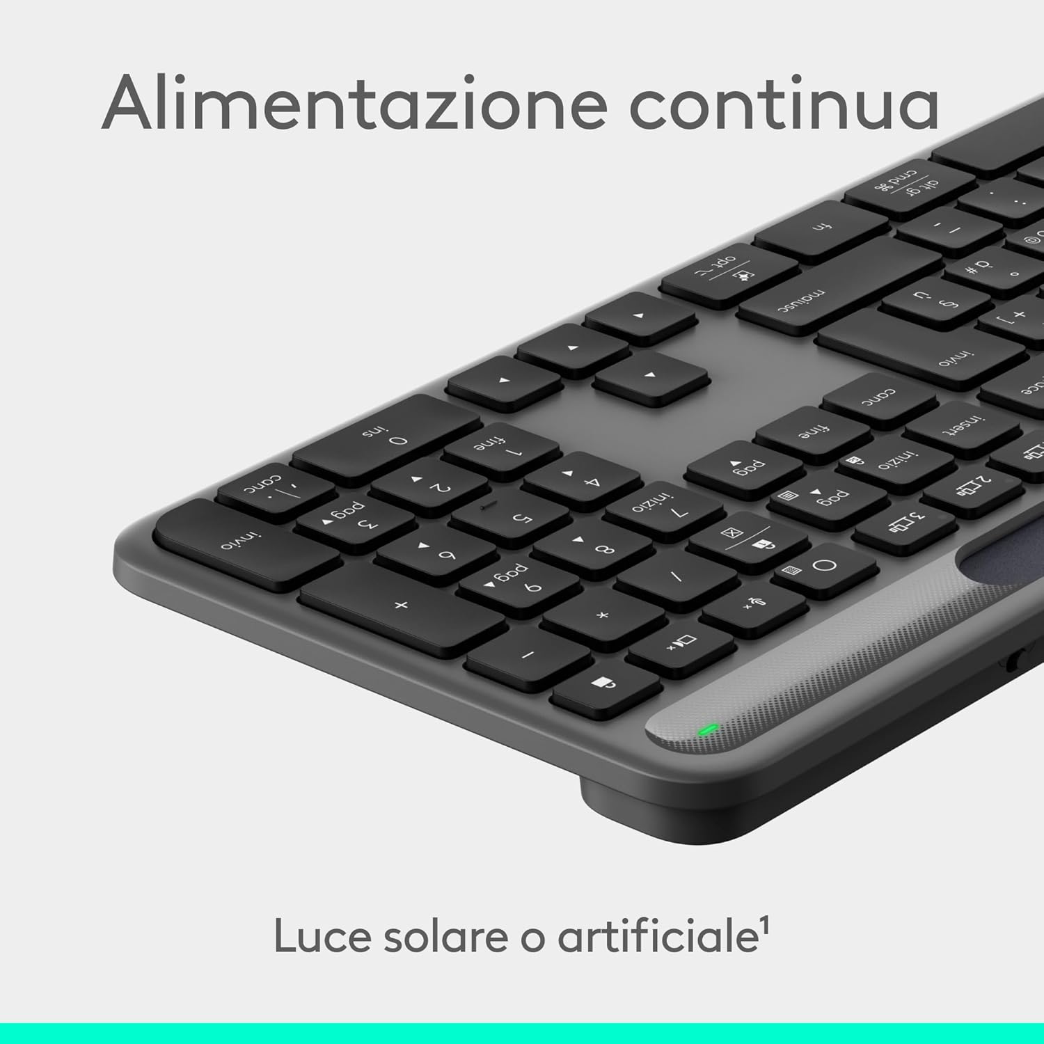 Logitech Signature Slim Solar+ - Tastiera Wireless Solare, Grafite - immagine 2