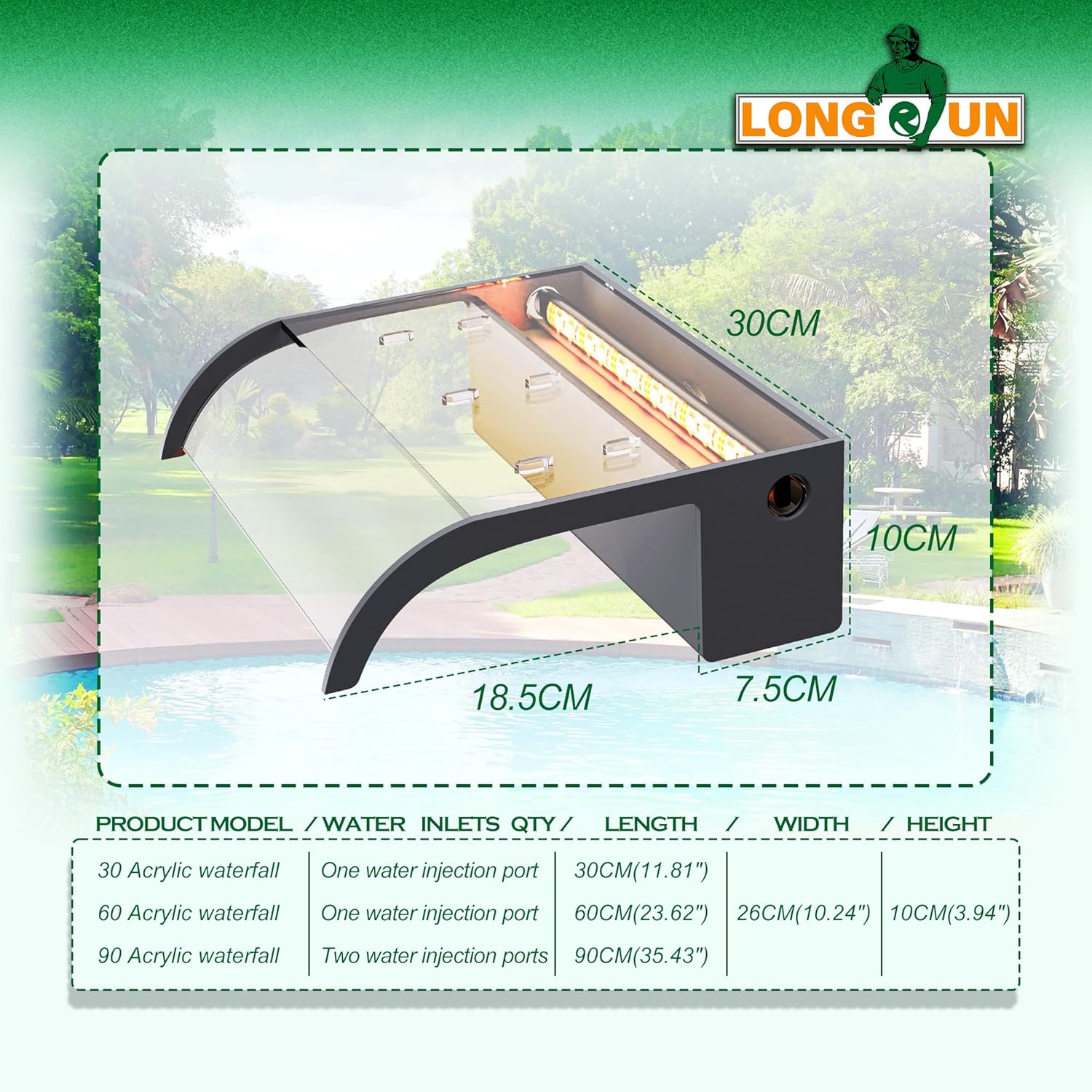 Longrun 30 cm acrilico curvo - immagine 2