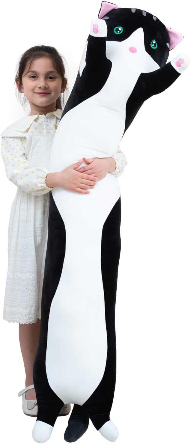 Kekeso Gatto Peluche Cuscino Lungo 130cm, Black - immagine 1