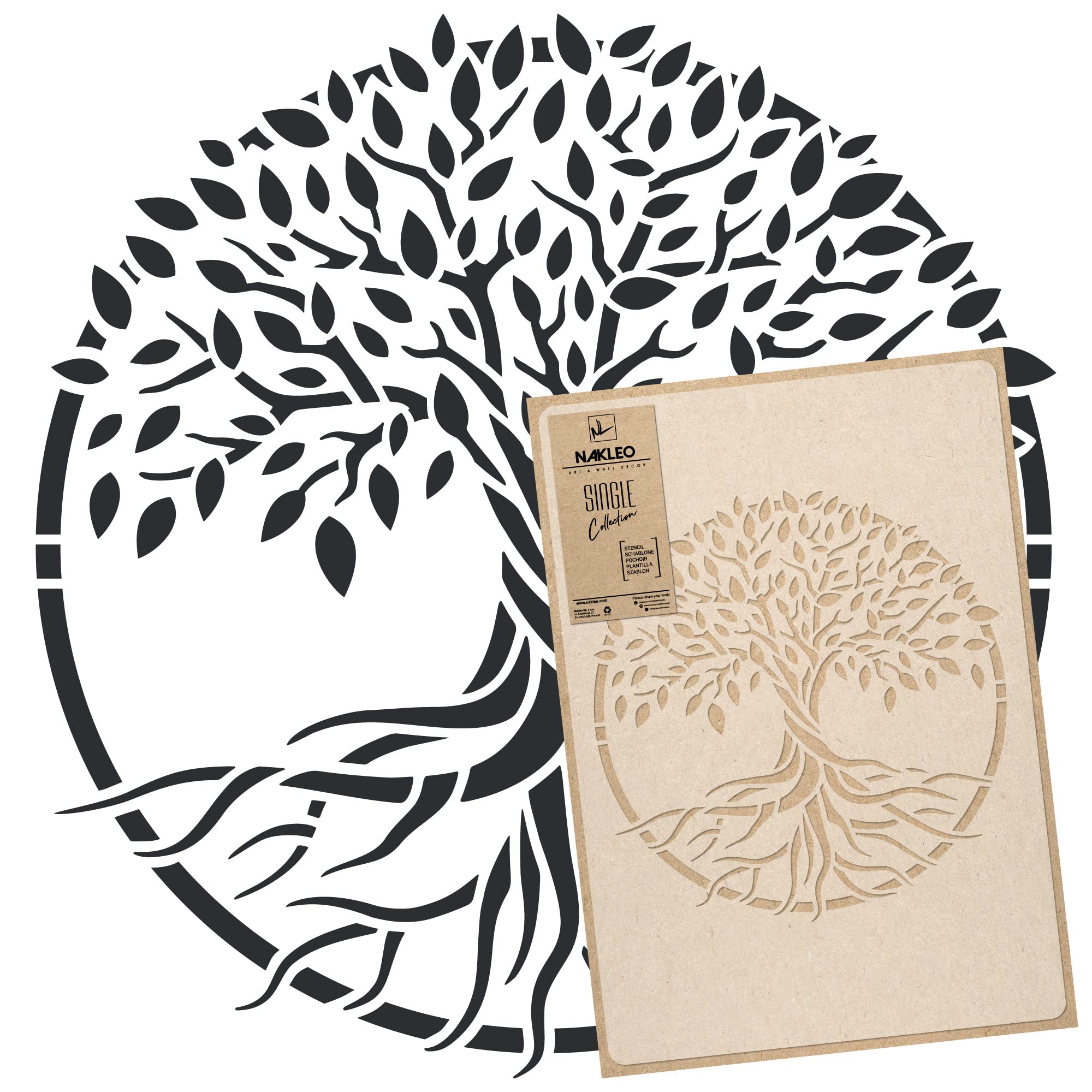 Nakleo Stencil per Pittura 59x95cm - Cerchio Albero Vita