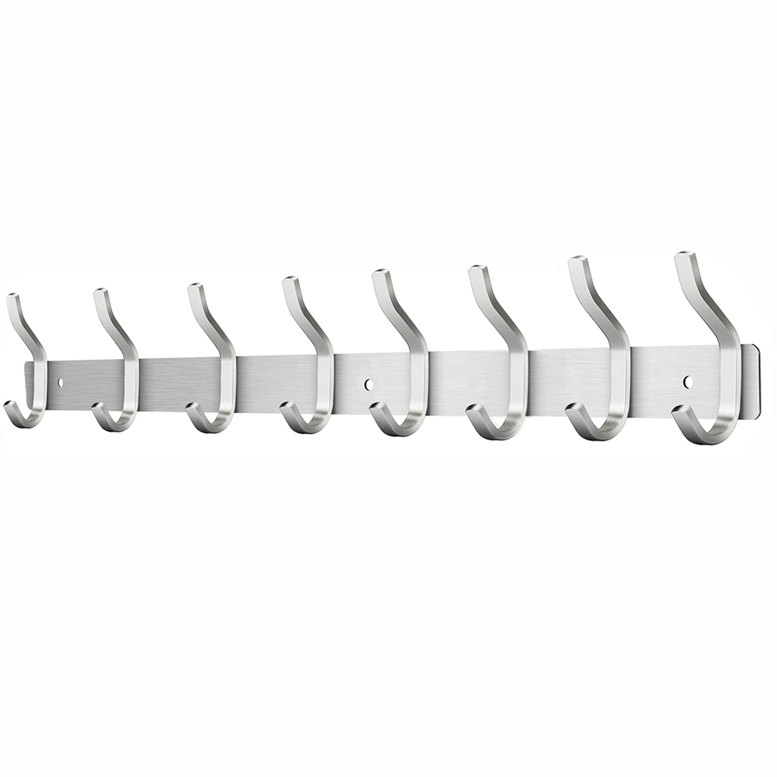 Appendiabiti da Parete 8 Ganci in Acciaio Inox, Argento