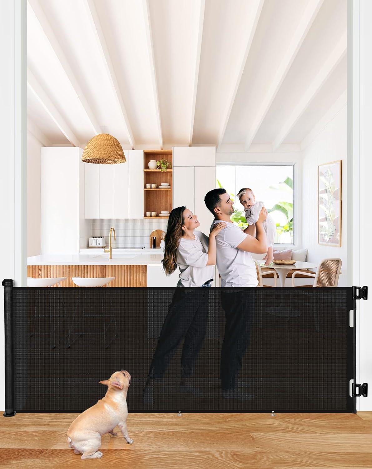 COMOMY Cancelletto Estensibile 0-300cm, 86cm H, Nero - immagine 1