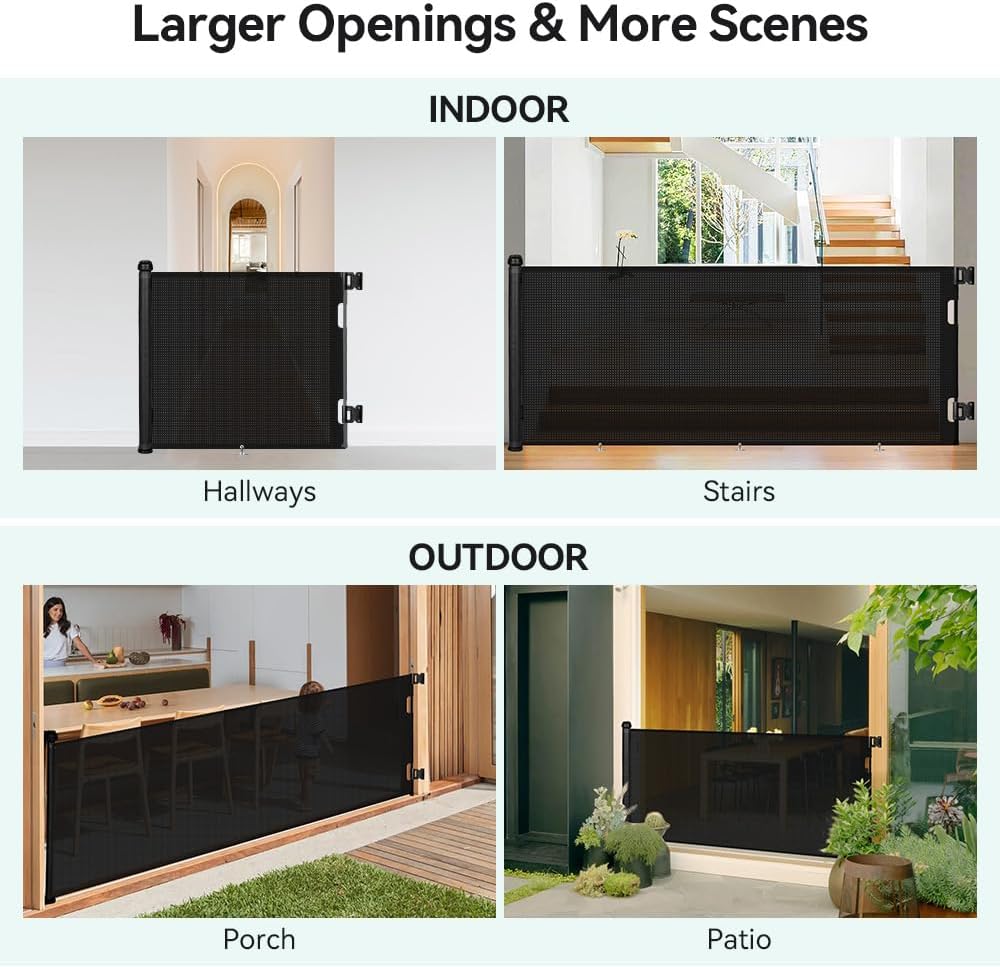 COMOMY Cancelletto Estensibile 0-300cm, 86cm H, Nero - immagine 3