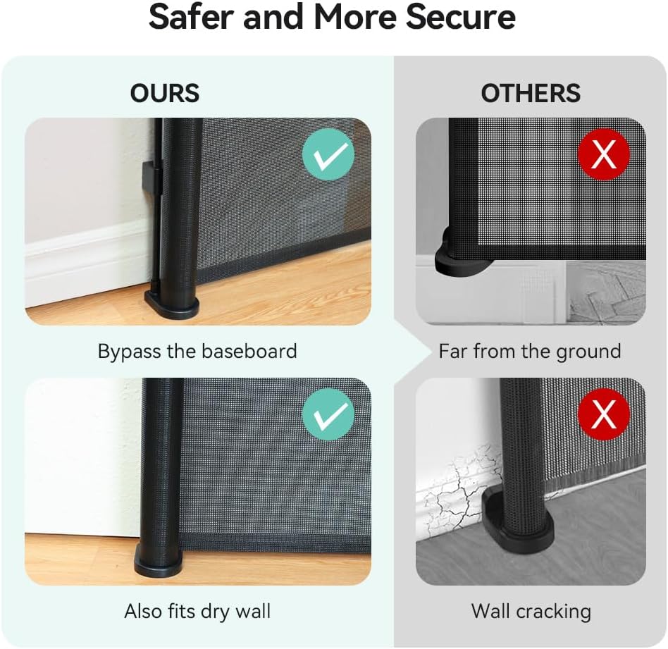 COMOMY Cancelletto Estensibile 0-300cm, 86cm H, Nero - immagine 6