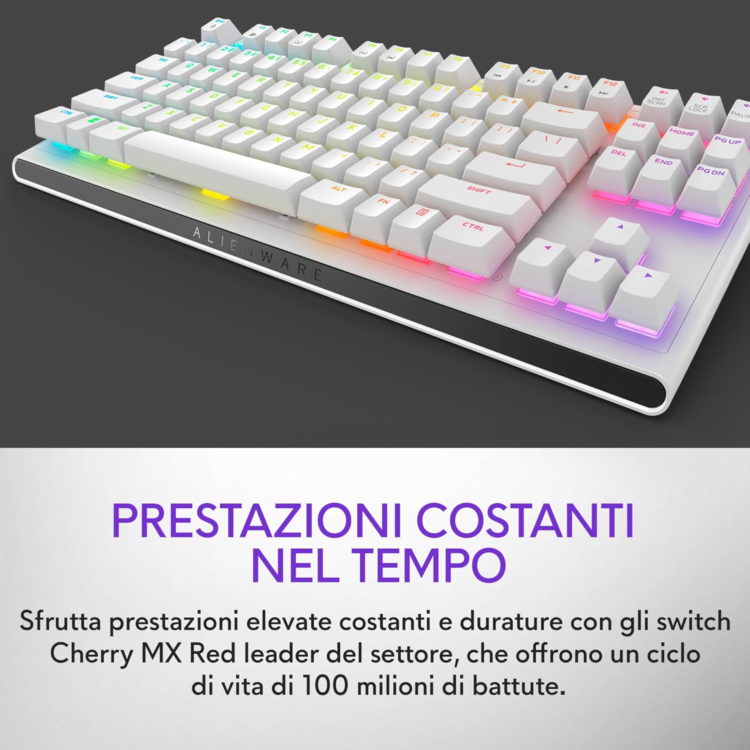 Alienware AW420K - Tastiera Gaming CHERRY MX Red, Lunar Light - immagine 3