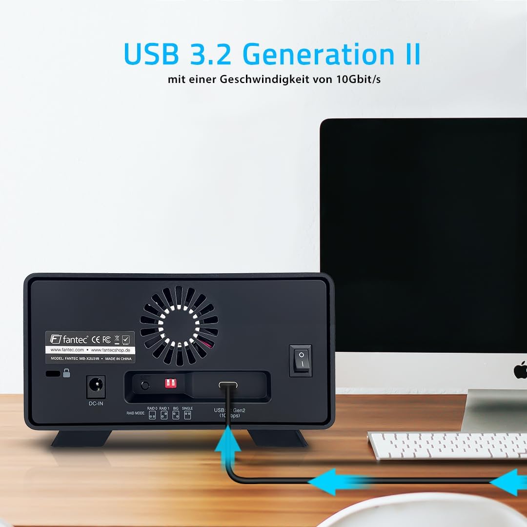 Fantec Docking Station RAID USB 3.2 Gen2 10G per 2 HDD SATA - immagine 5