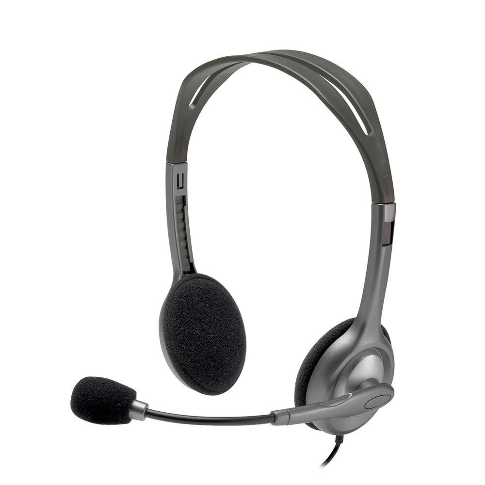 Logitech H111 - Cuffie Cablate Stereo con Microfono, Nero