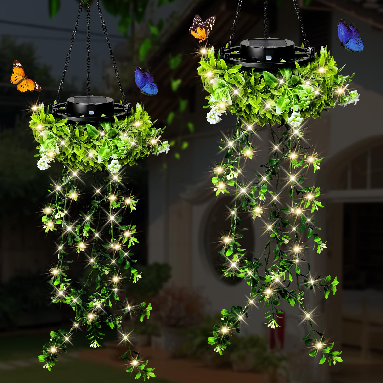 Kagoling Luci Solari da Giardino 66 LED, 2 Pezzi