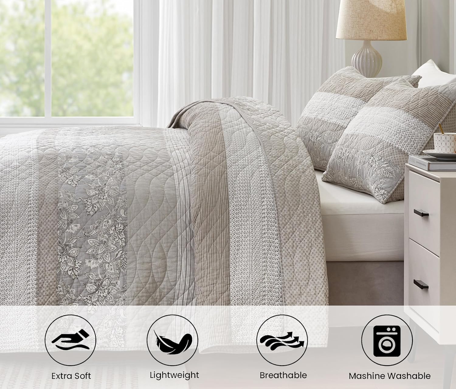 Chezmoi Collection Robyn - Set 3 Pezzi Trapunta King Size - immagine 3