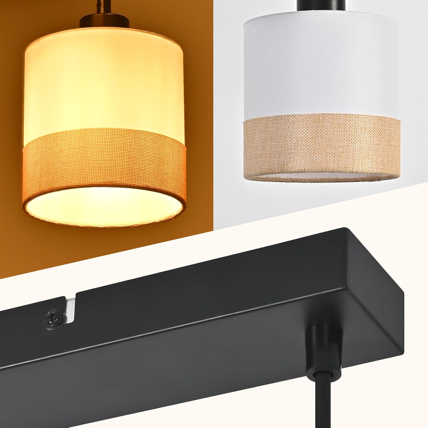 Lampada a Sospensione Vintage E27 3 Blocchi, Bianca - immagine 3