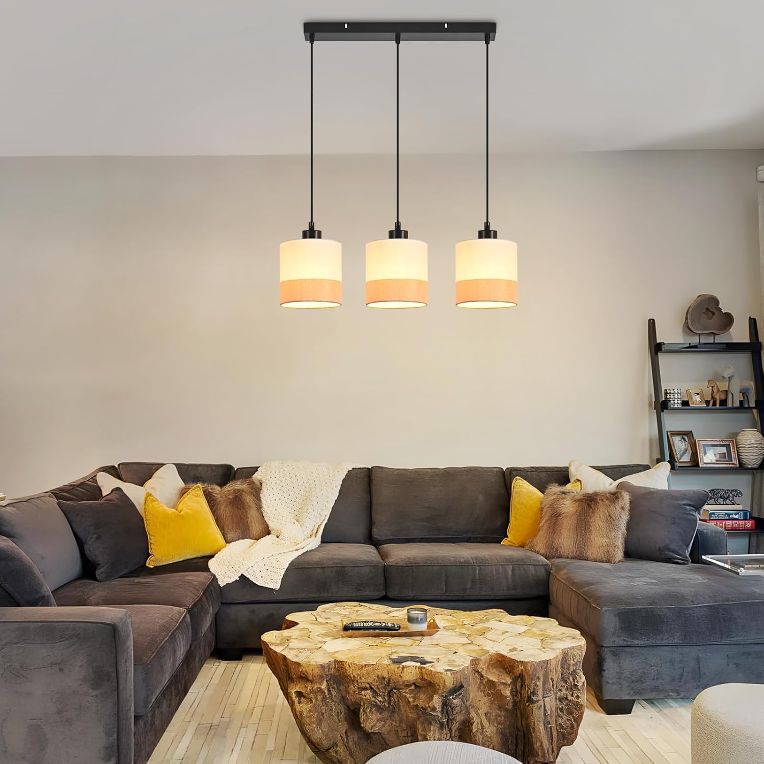 Lampada a Sospensione Vintage E27 3 Blocchi, Bianca - immagine 8