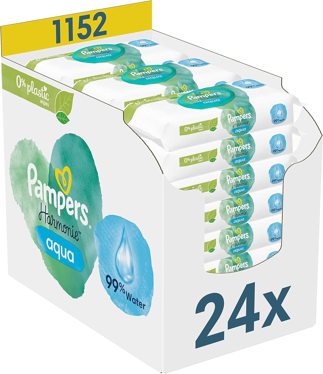 Pampers Harmonie Aqua Salviette Umidificate (24 confezioni) - immagine 1