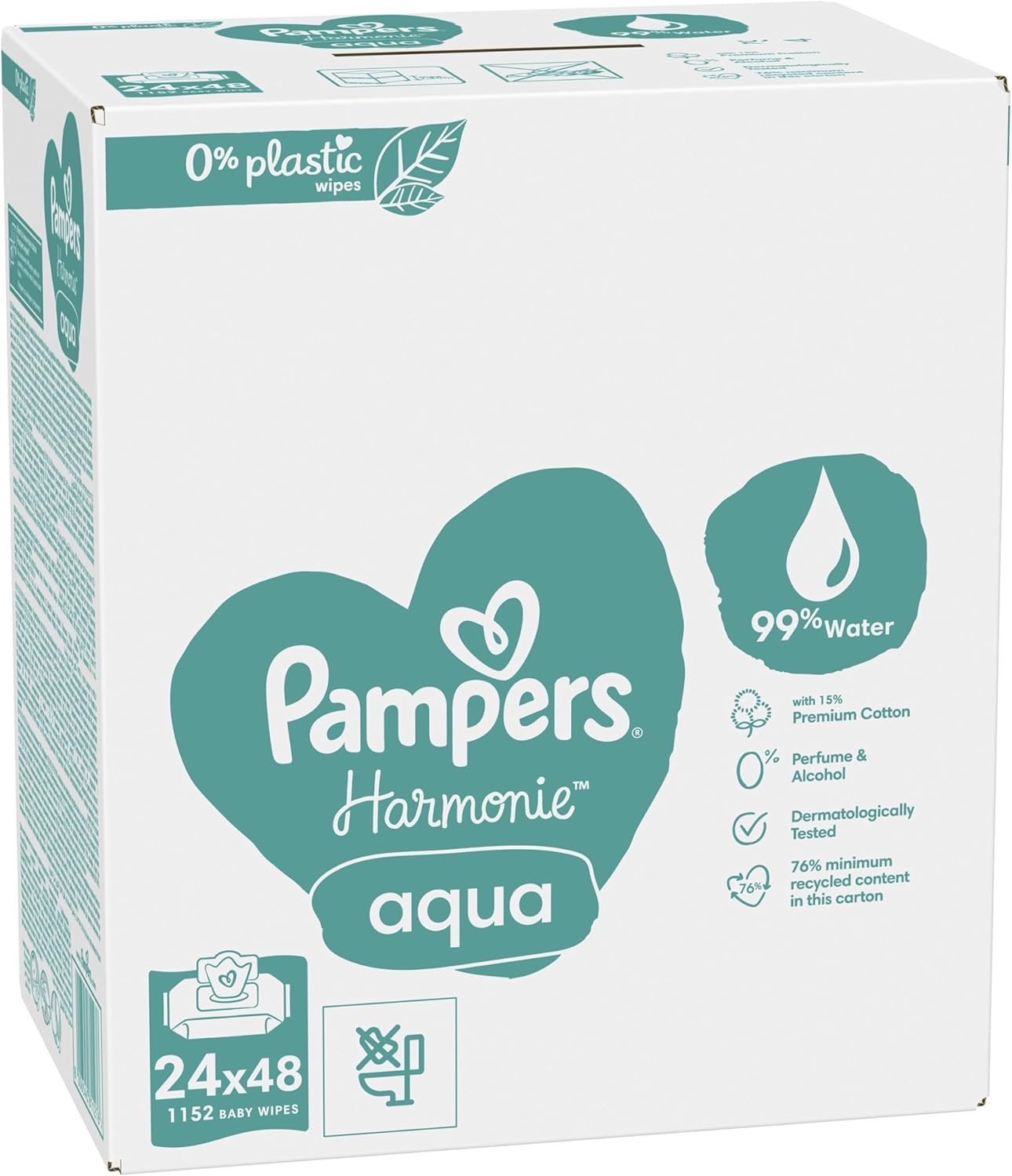 Pampers Harmonie Aqua Salviette Umidificate (24 confezioni) - immagine 3