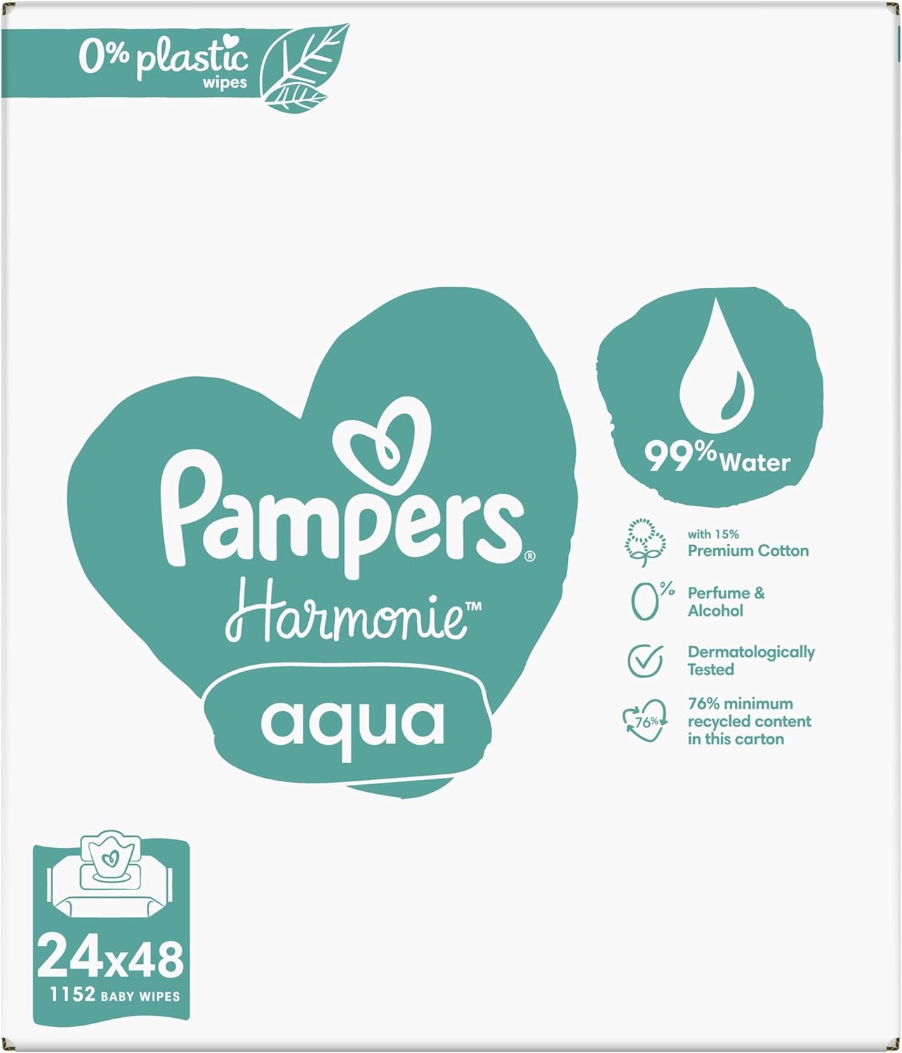 Pampers Harmonie Aqua Salviette Umidificate (24 confezioni) - immagine 4
