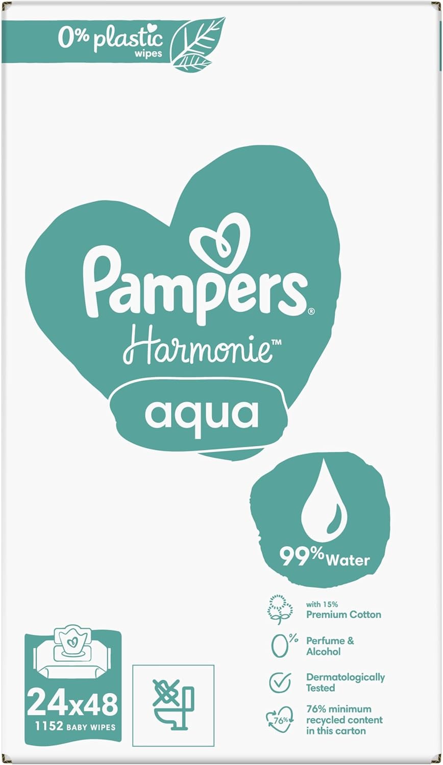 Pampers Harmonie Aqua Salviette Umidificate (24 confezioni) - immagine 5