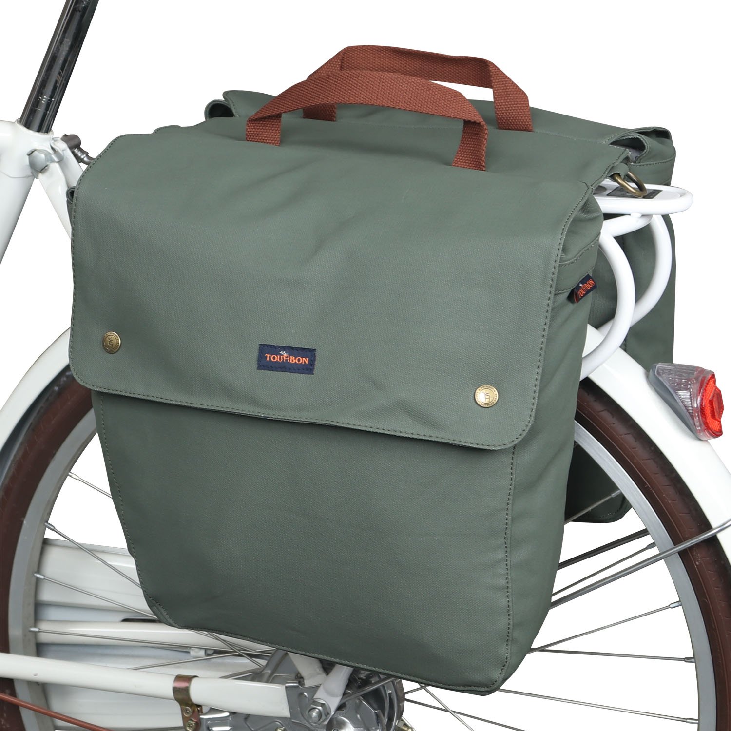 Tourbon Borsa Doppia Posteriore per Bici in Tela Impermeabile