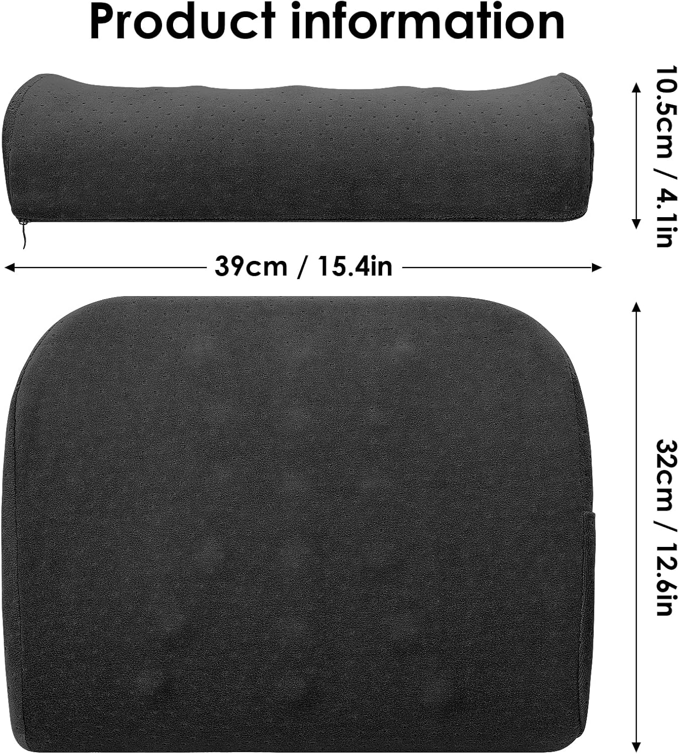 Cuscino Lombare Auto in Memory Foam, Nero - immagine 3