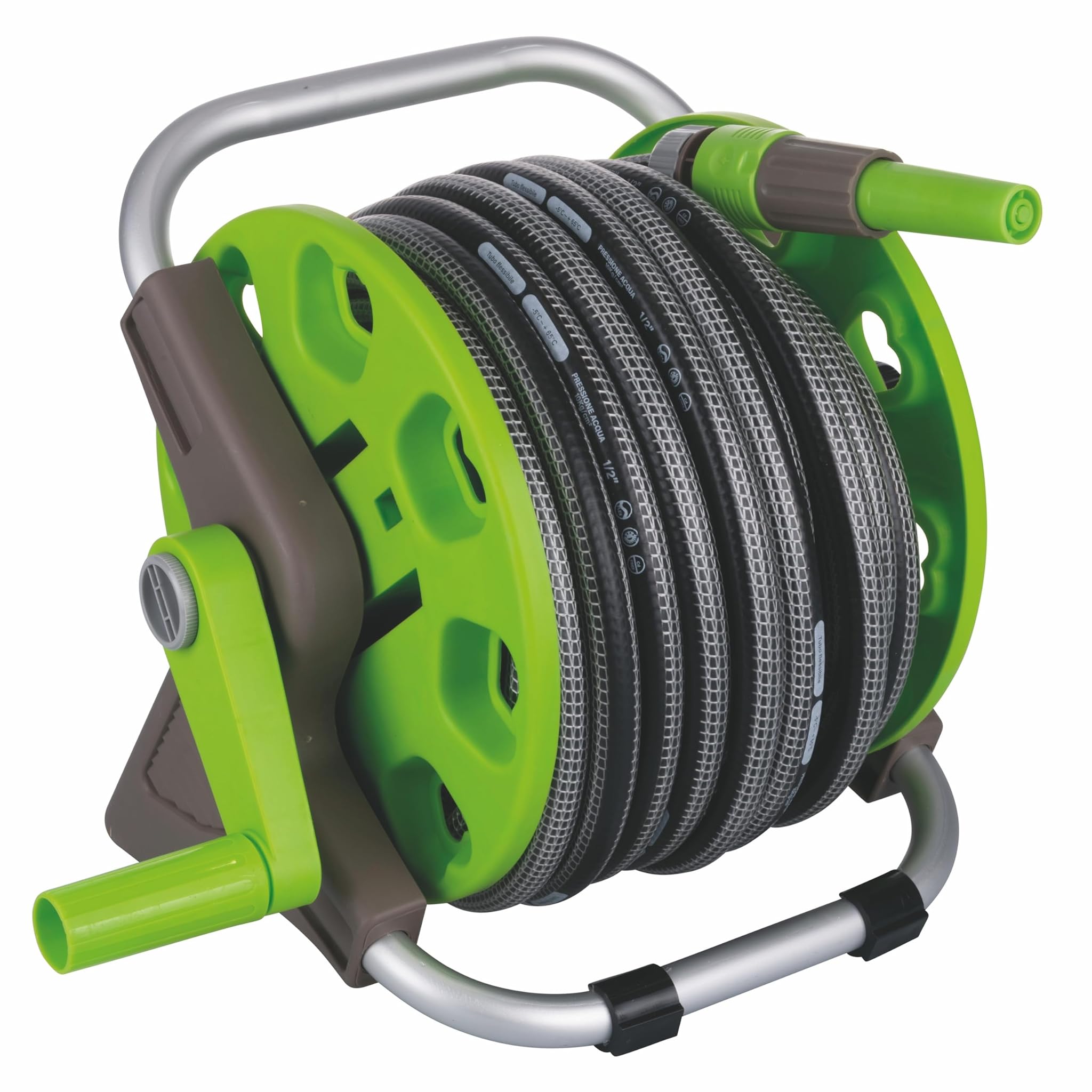 Set tubo da giardino con avvolgitubo 20 m, lancia a spruzzo regolabile, Esté