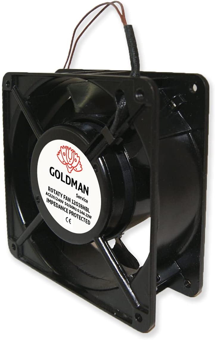 Ventola Assiale per Cassetta Camino 120x120x38mm, Nera - immagine 4