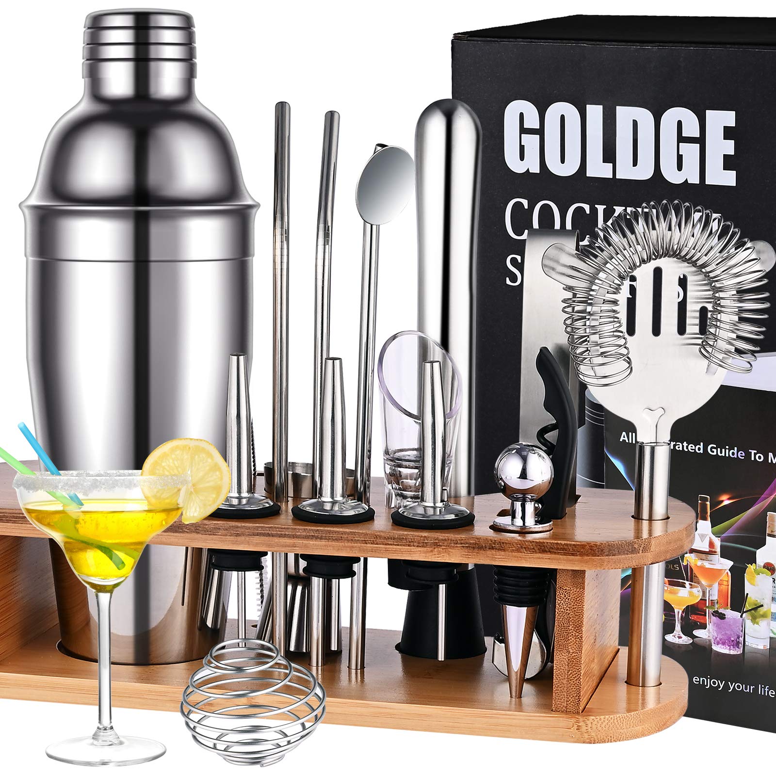 Goldge Cocktail Shaker Set 17 Pezzi in Acciaio Inox