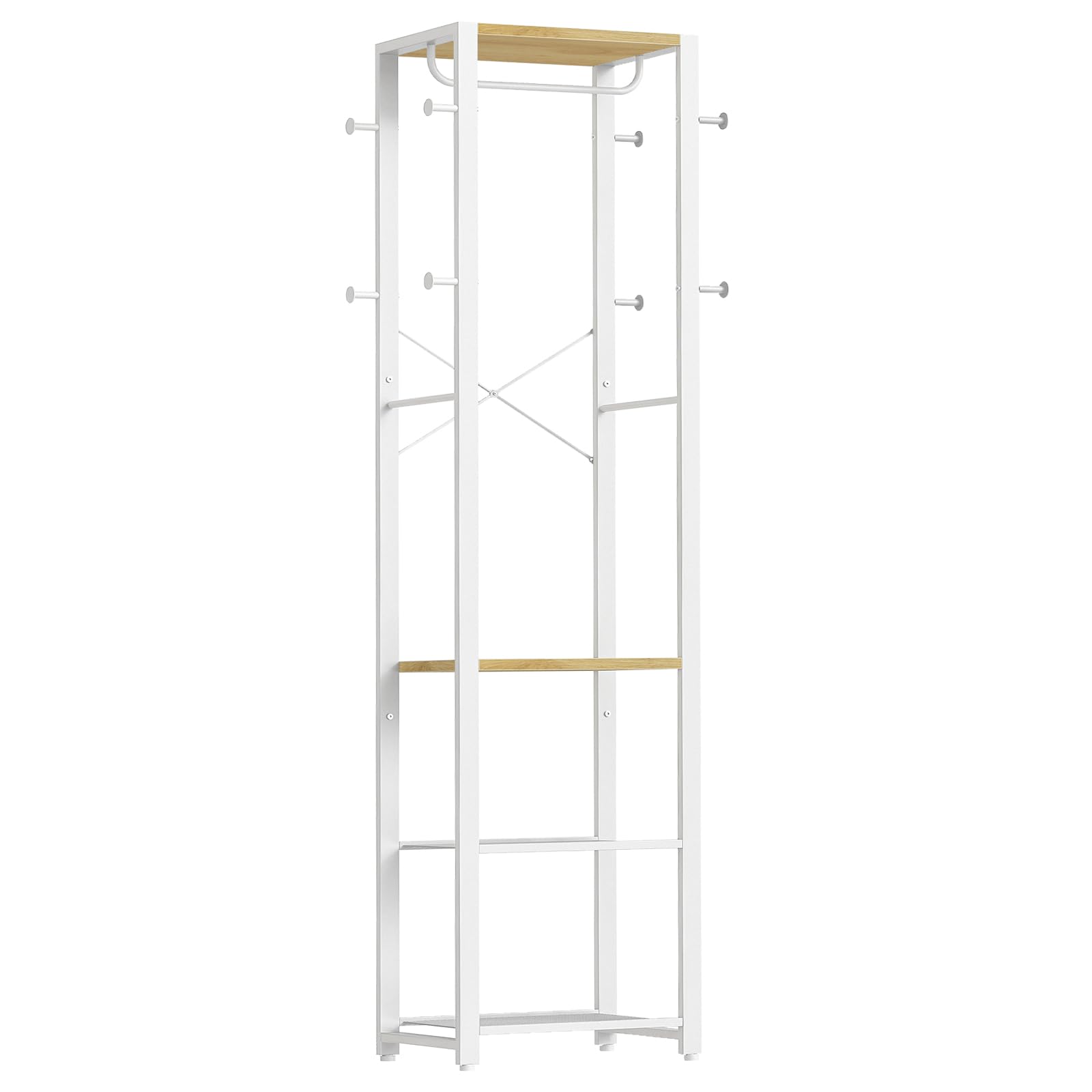 Hoobro Porta Abiti con Scarpiera 3 Ripiani e 8 Ganci