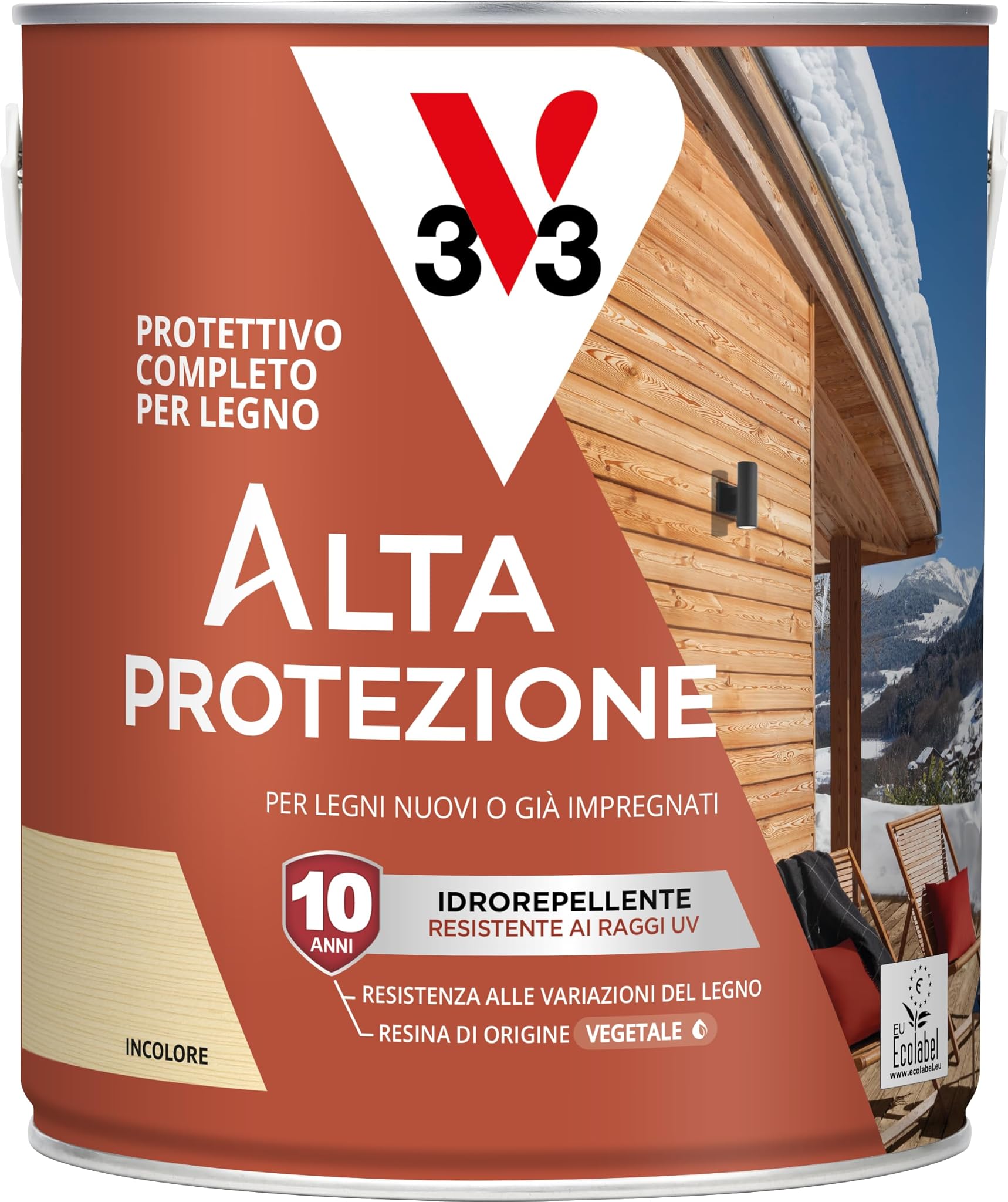 V33 - Protettivo Completo per Legno BIO 2,5 L, Incolore
