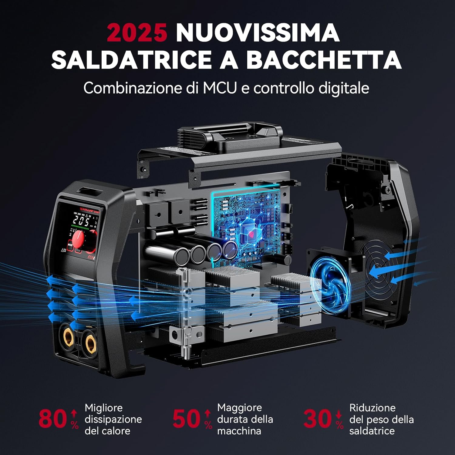ARCCAPTAIN Saldatrice Elettrodo iControl ARC205 Pro 205Amp - immagine 3