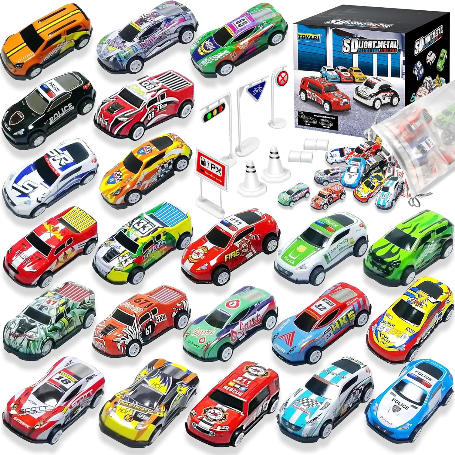 Macchinine per Bambini - Set 22 Veicoli Die Cast 1:64 - immagine 1
