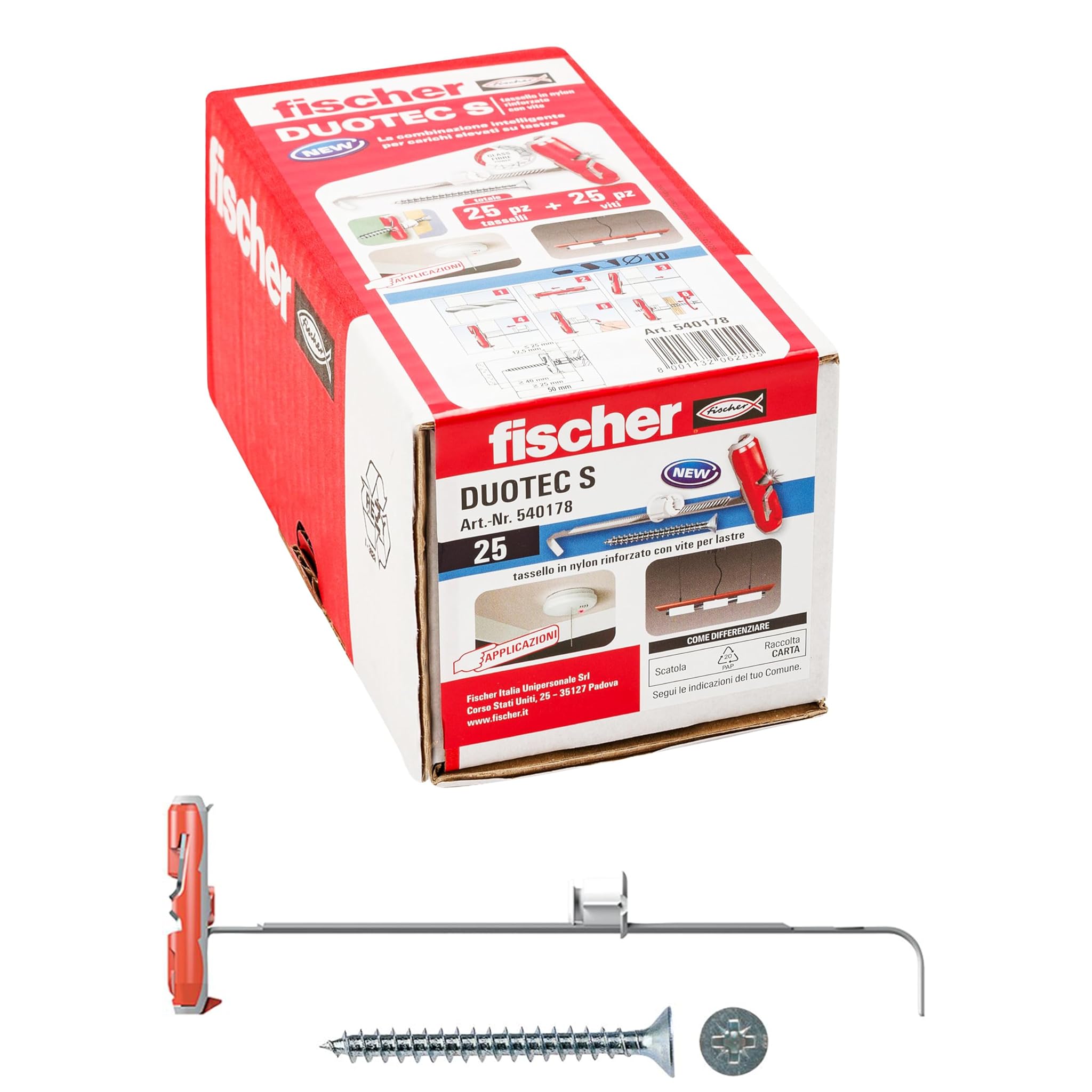 Fischer Duotec 10 S - Tasselli con Vite per Cartongesso