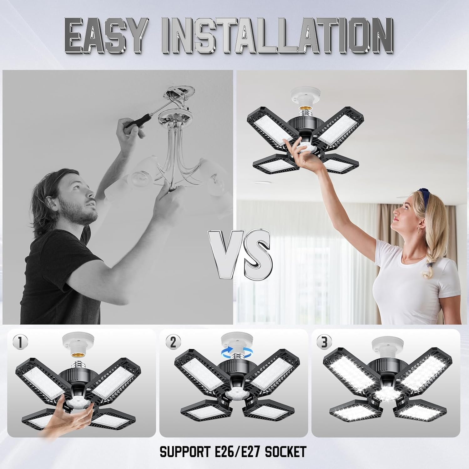 Plafoniera LED Garage 6 Pezzi 20W, 2000LM - immagine 2